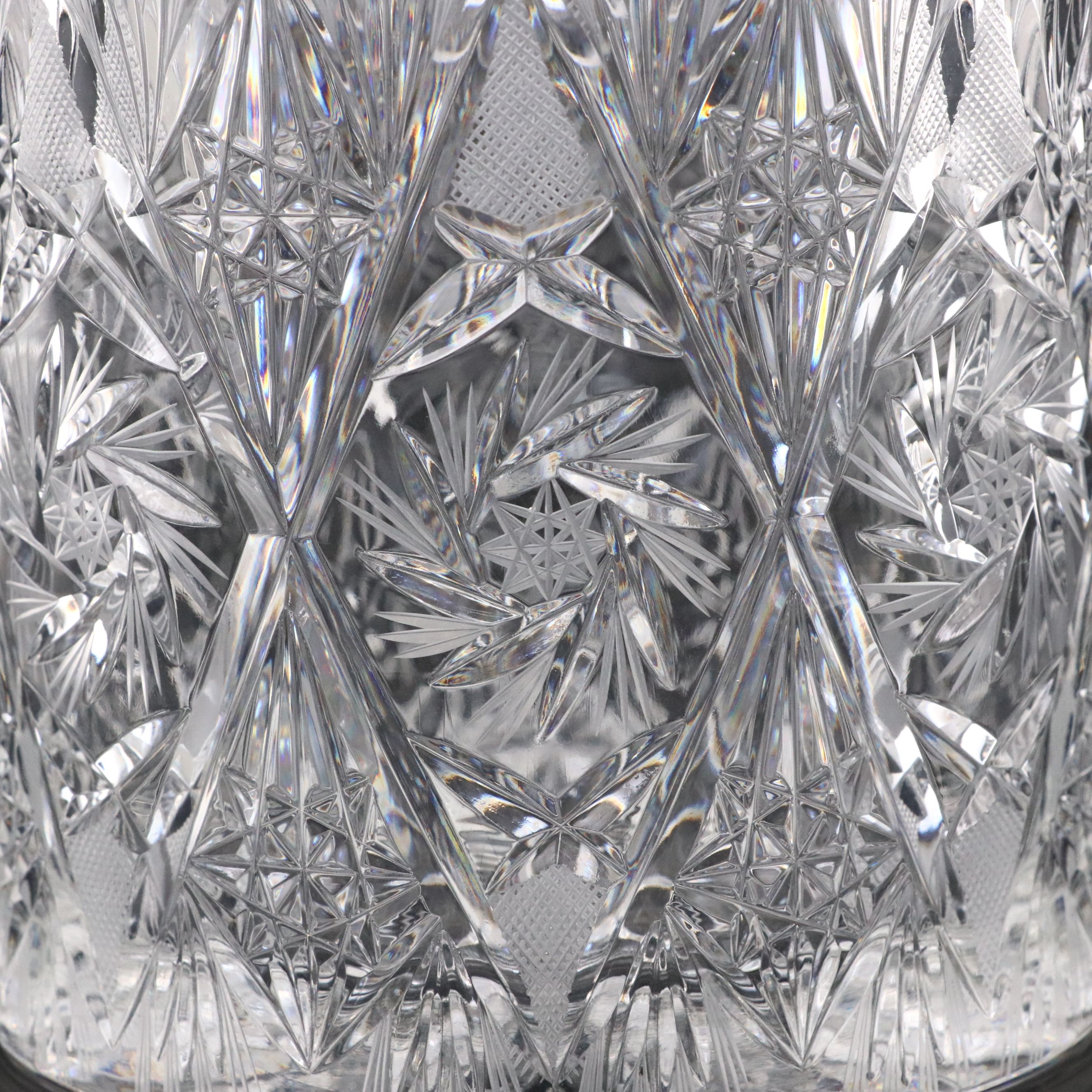 Brilliant Cut Crystal Pinwheel Biscuit Barrel