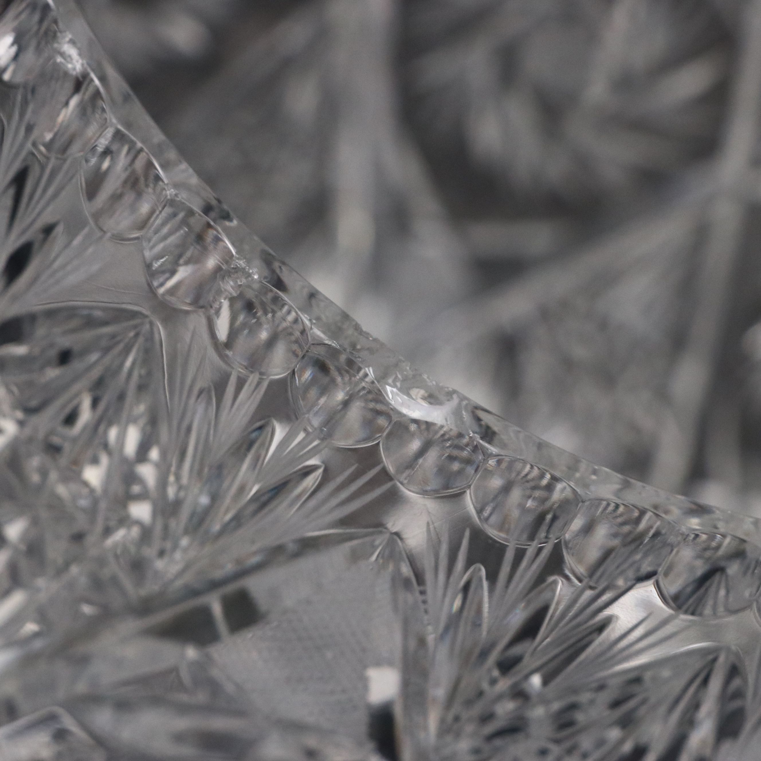 Brilliant Cut Crystal Pinwheel Biscuit Barrel