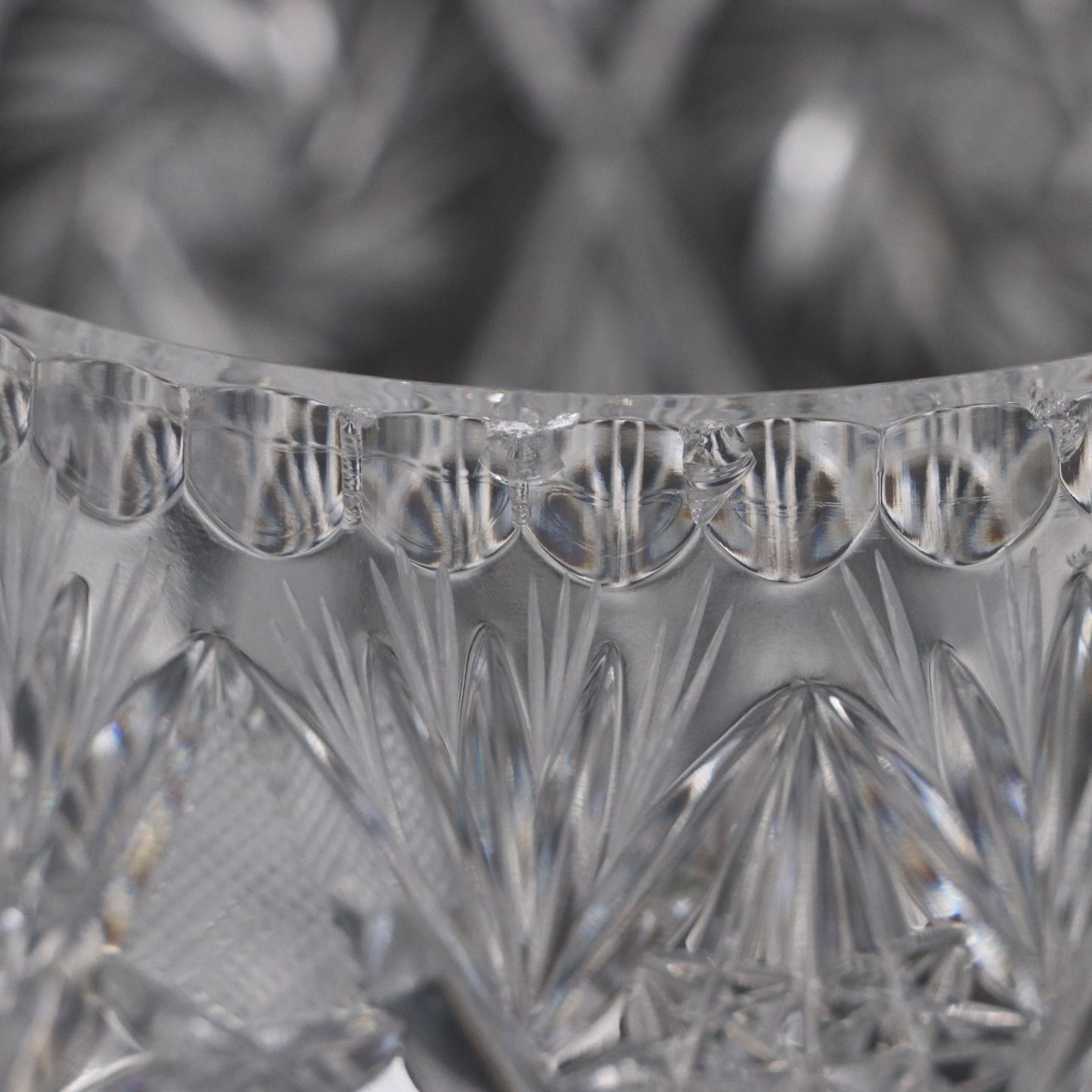 Brilliant Cut Crystal Pinwheel Biscuit Barrel