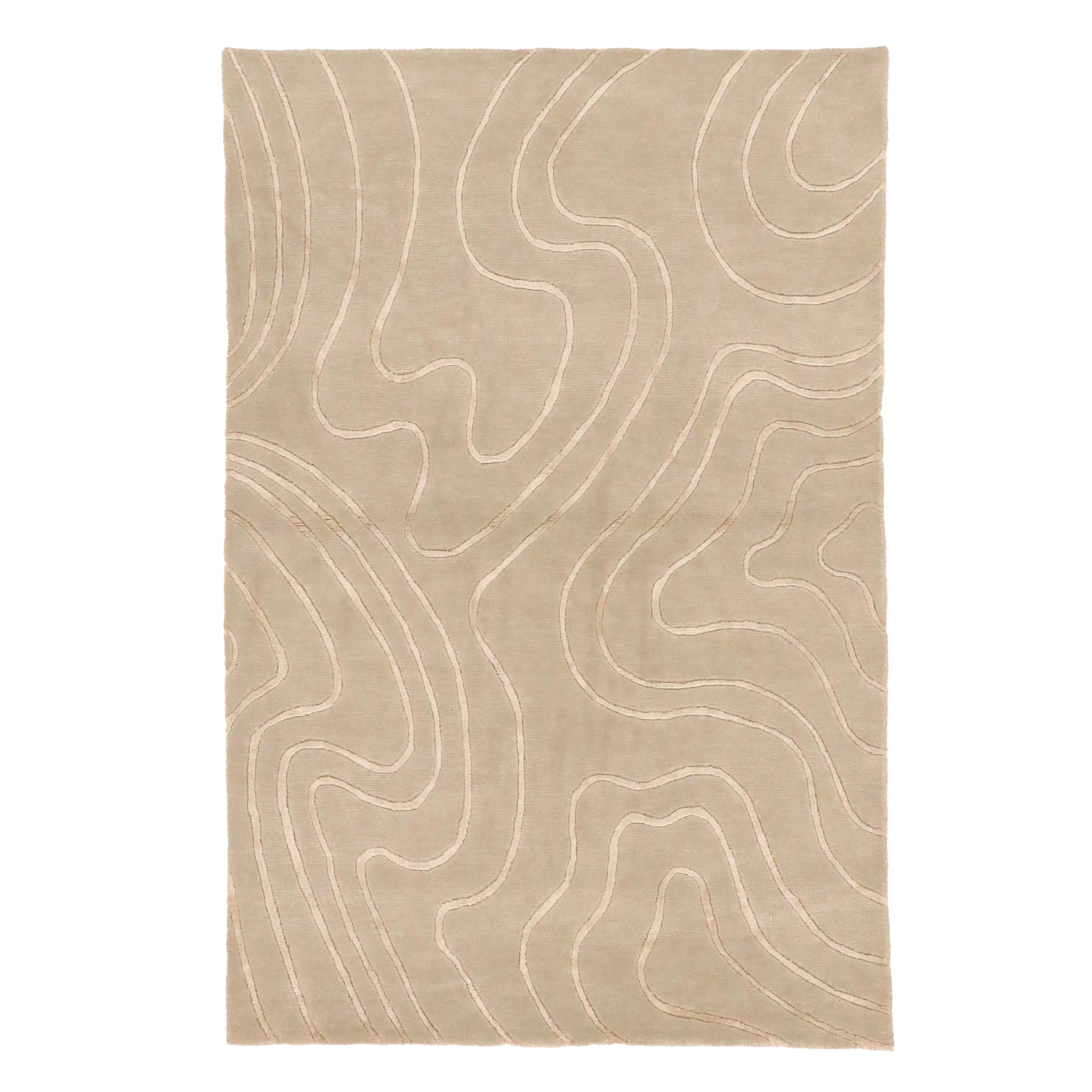 3'9 x 5'7 Hand-Knotted Nepalese Contemporary Area Rug