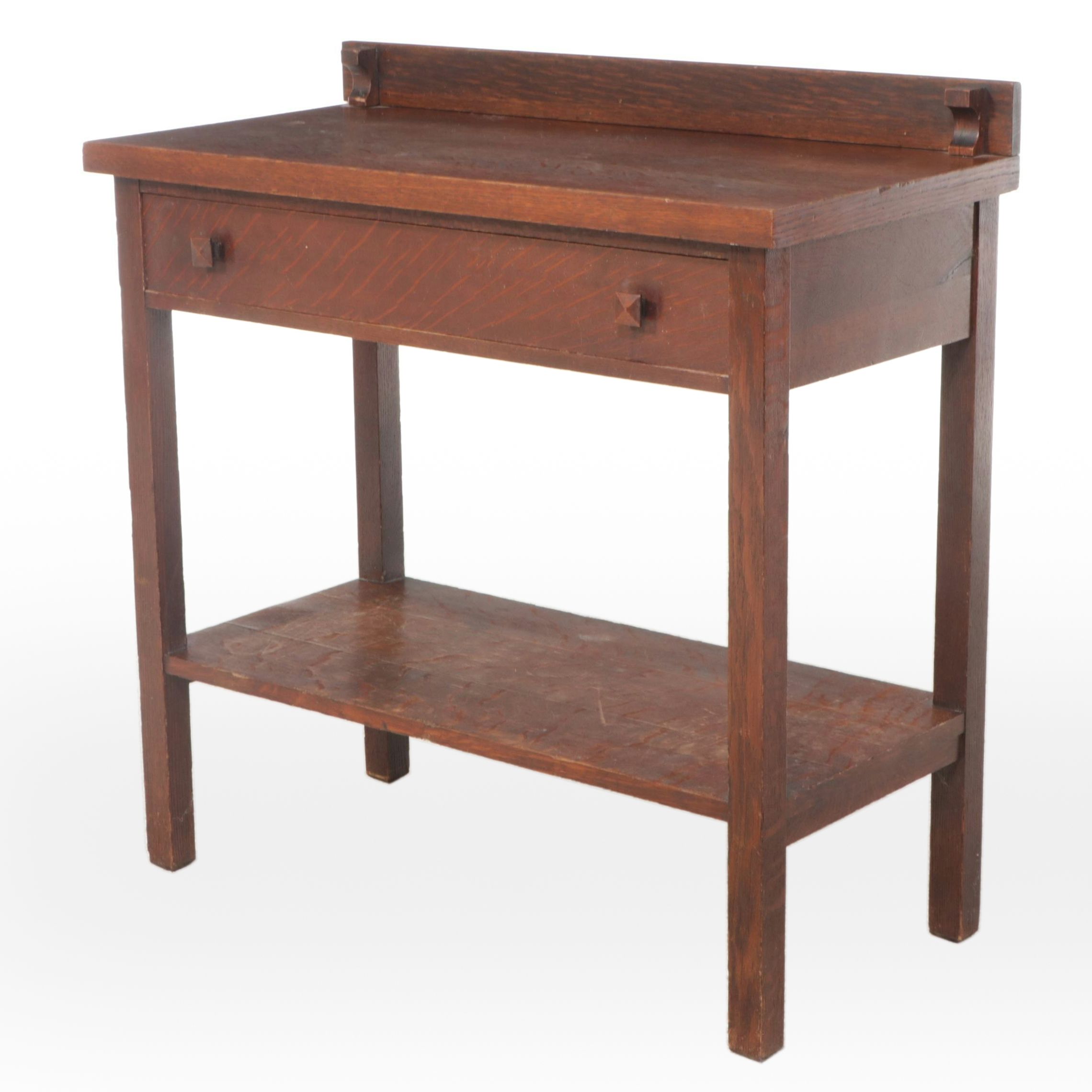 Mission Style Quartersawn Oak Washstand, Early 20th Century