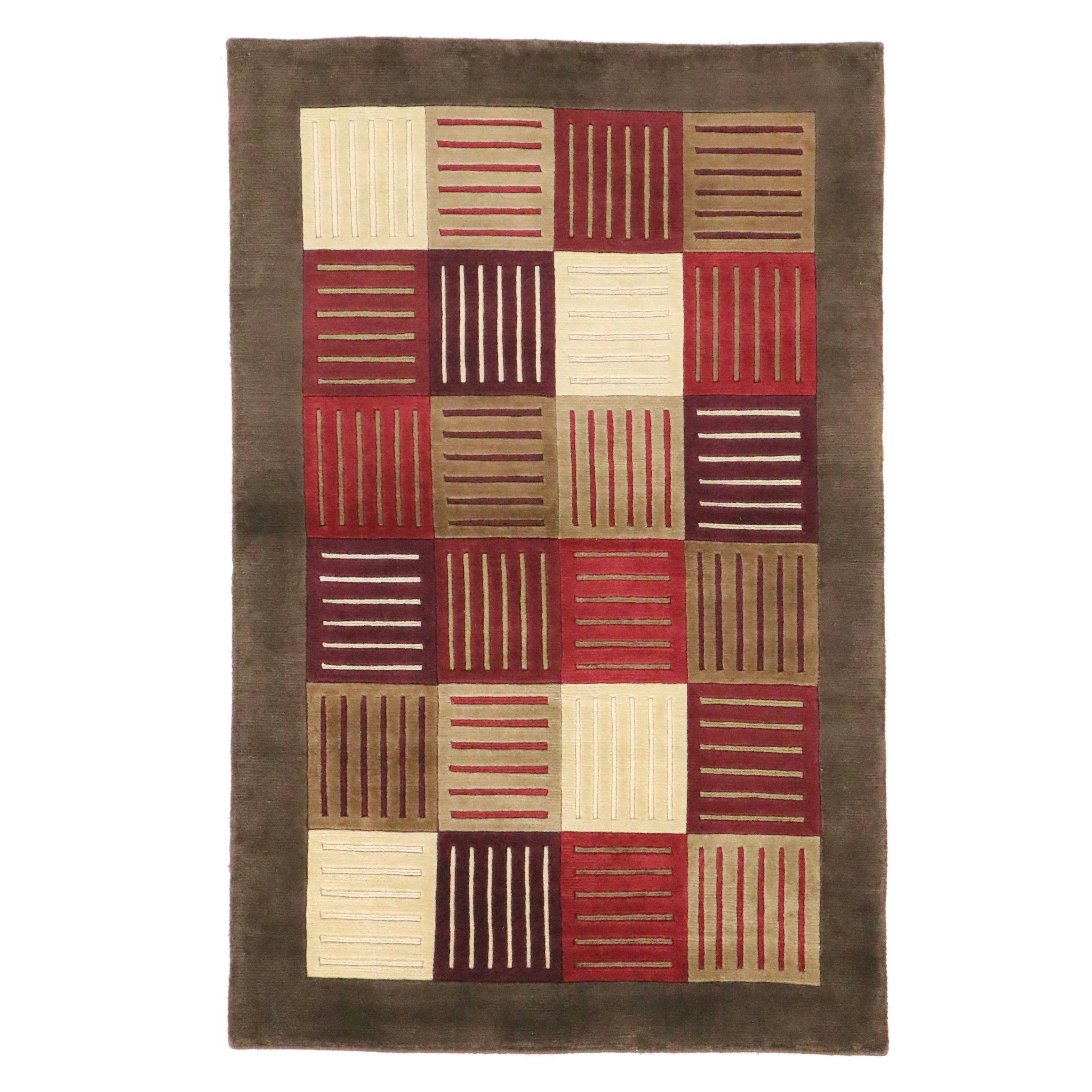 3'7 x 5'7 Hand-Knotted Nepalese Contemporary Area Rug