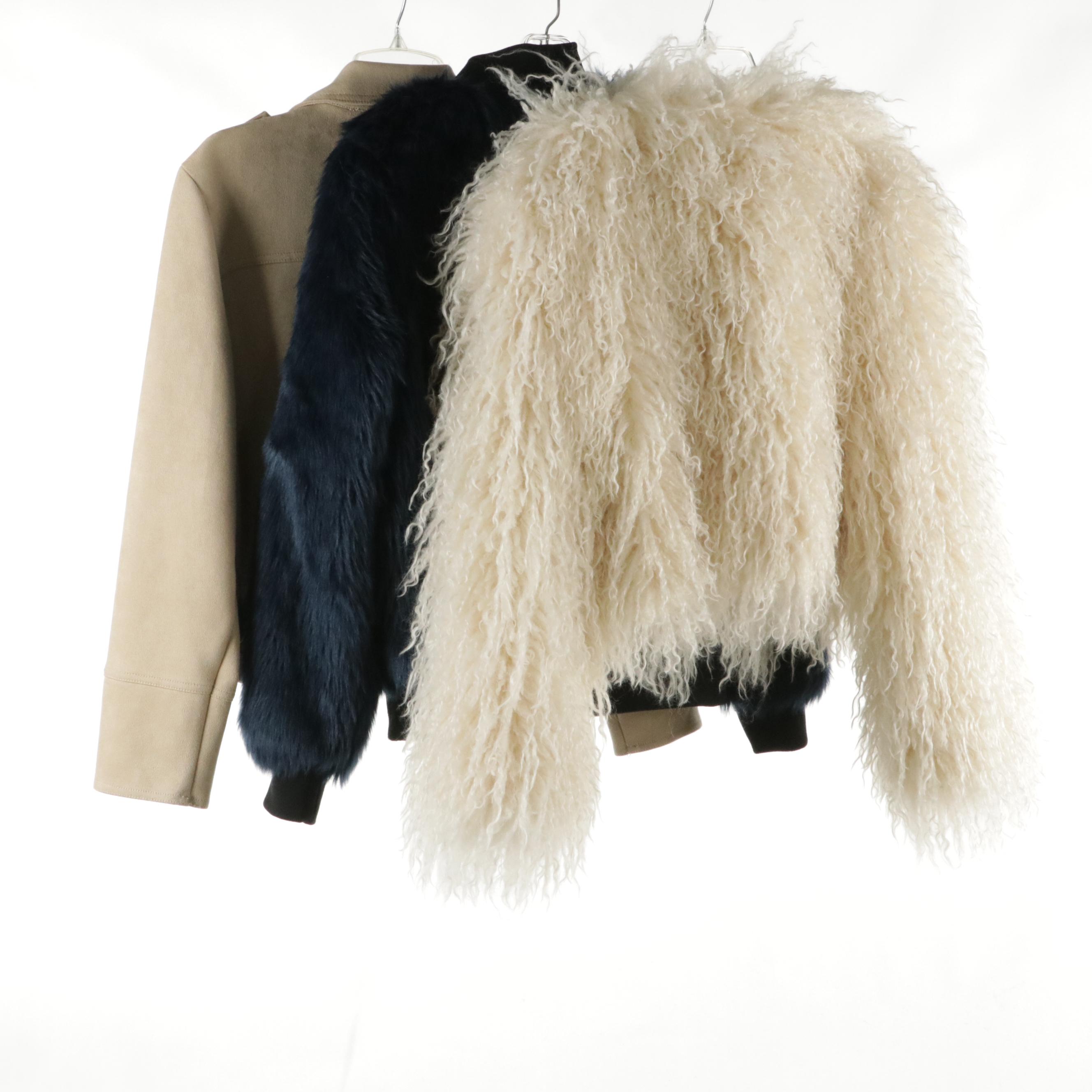 Zara and Say What? Faux Fur Jackets with Philosophy Faux Leather Cropped Jacket