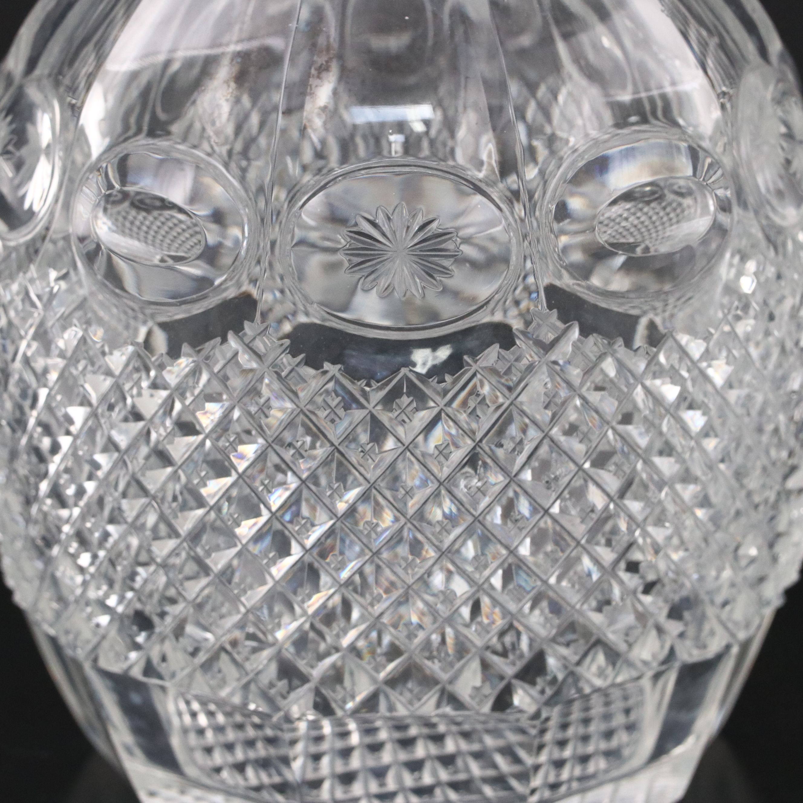 Georgian Style Cut Crystal Ring Neck Decanters with Stoppers, 20th Century