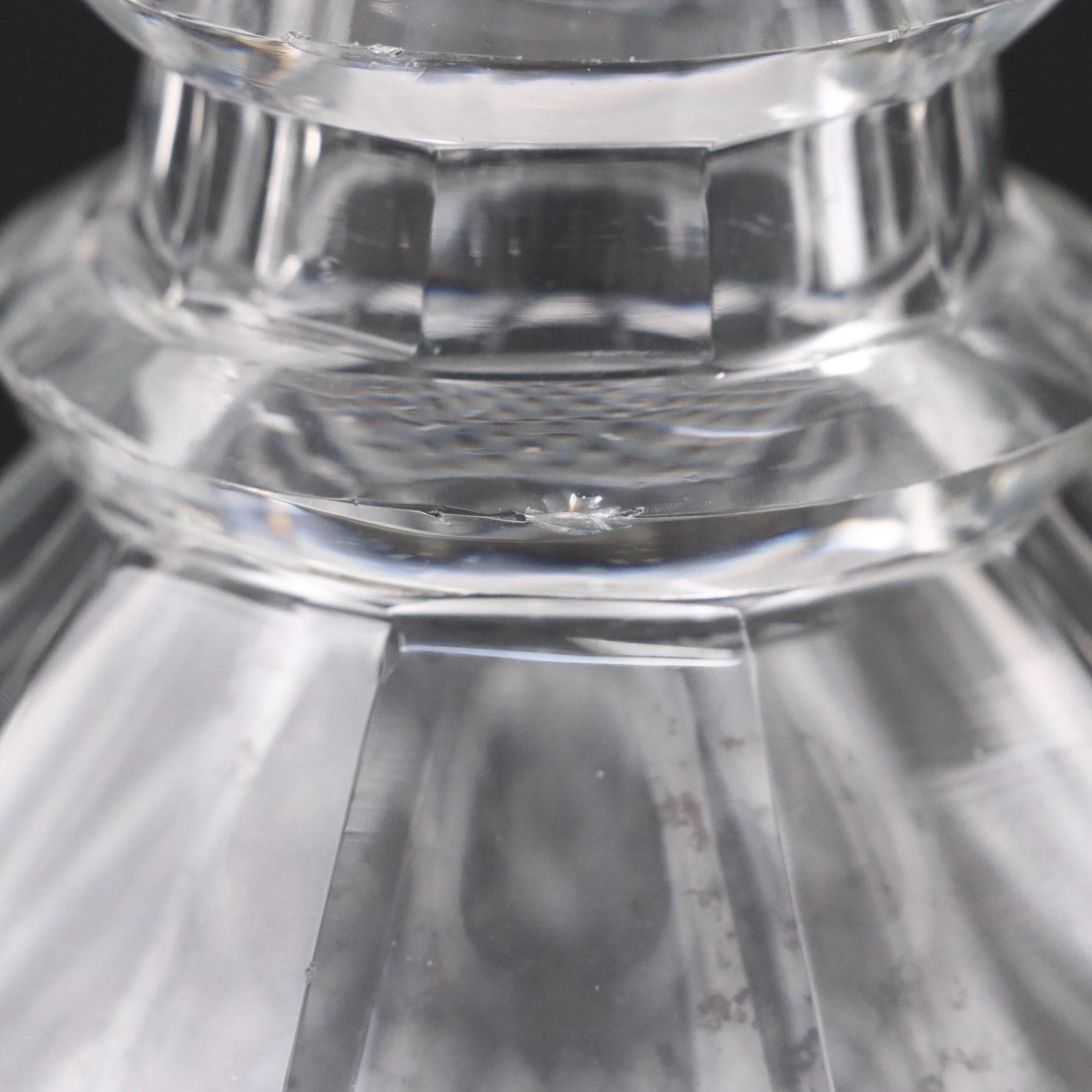 Georgian Style Cut Crystal Ring Neck Decanters with Stoppers, 20th Century