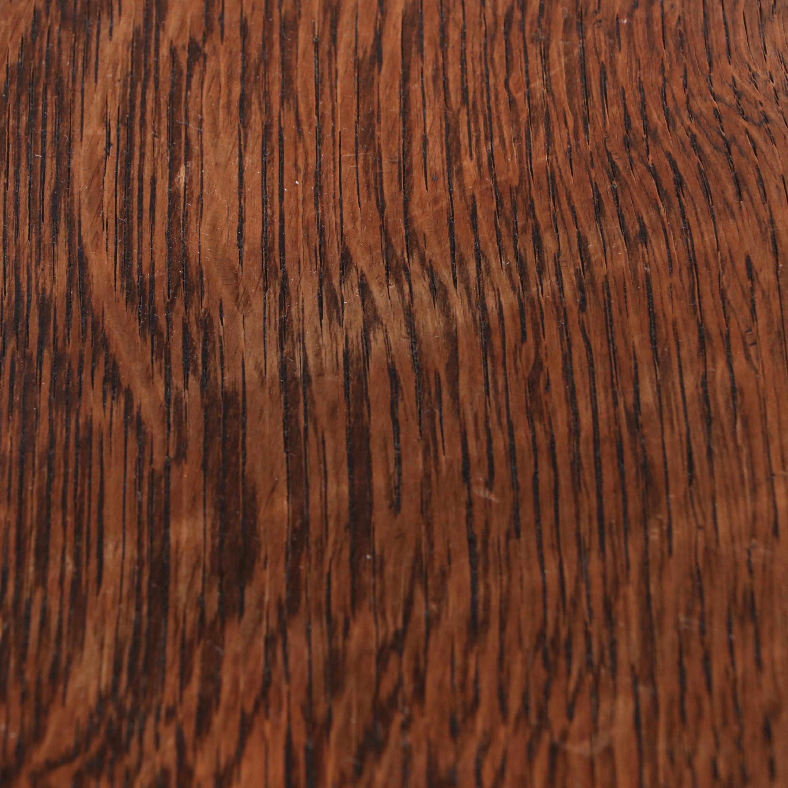 Arts & Crafts Style Oak Mission Armchair with Leather Upholstered Ottoman