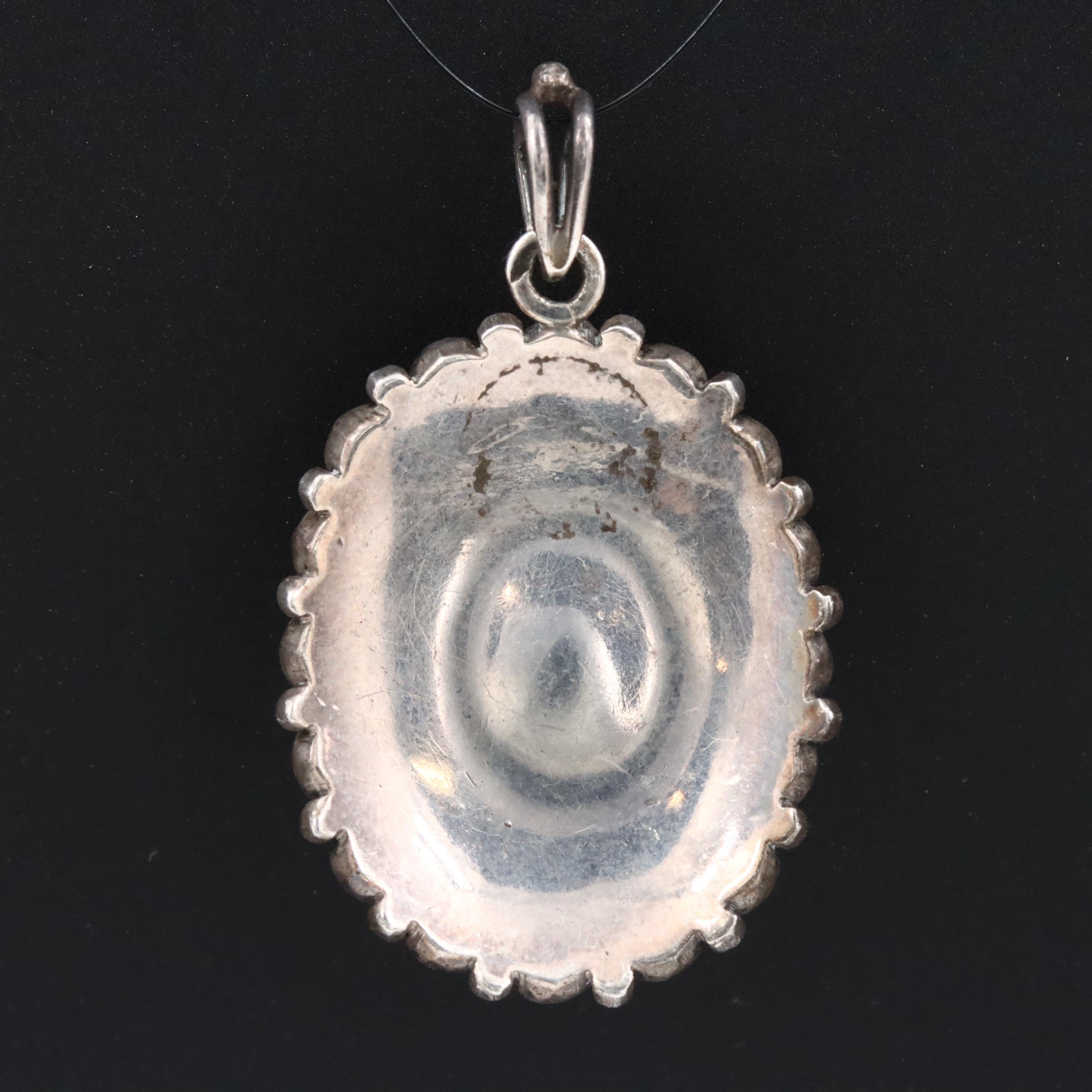 835 Silver Garnet Pendant