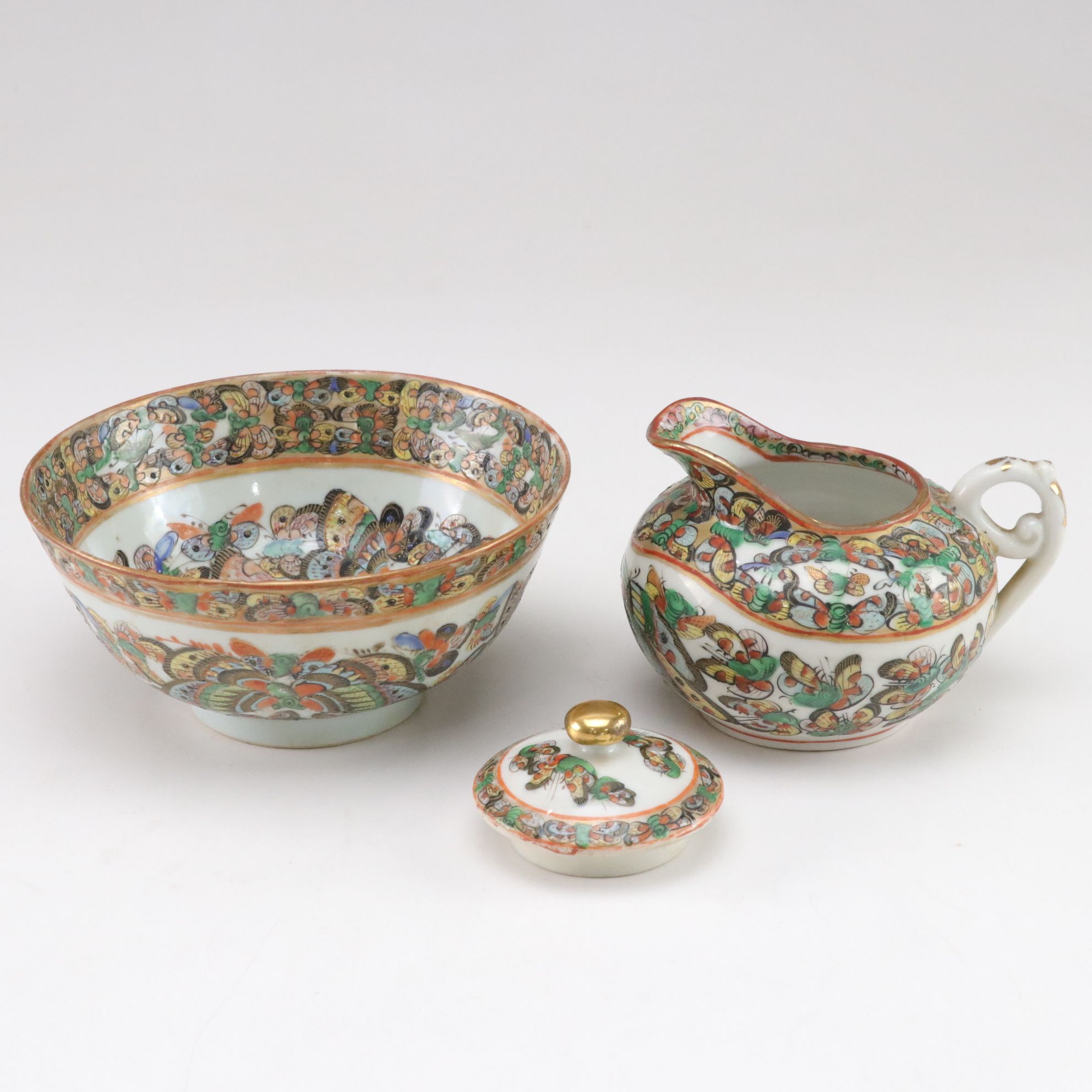 Chinese Porcelain 1000 Butterflies Plates, Teacups and More Dinnerware