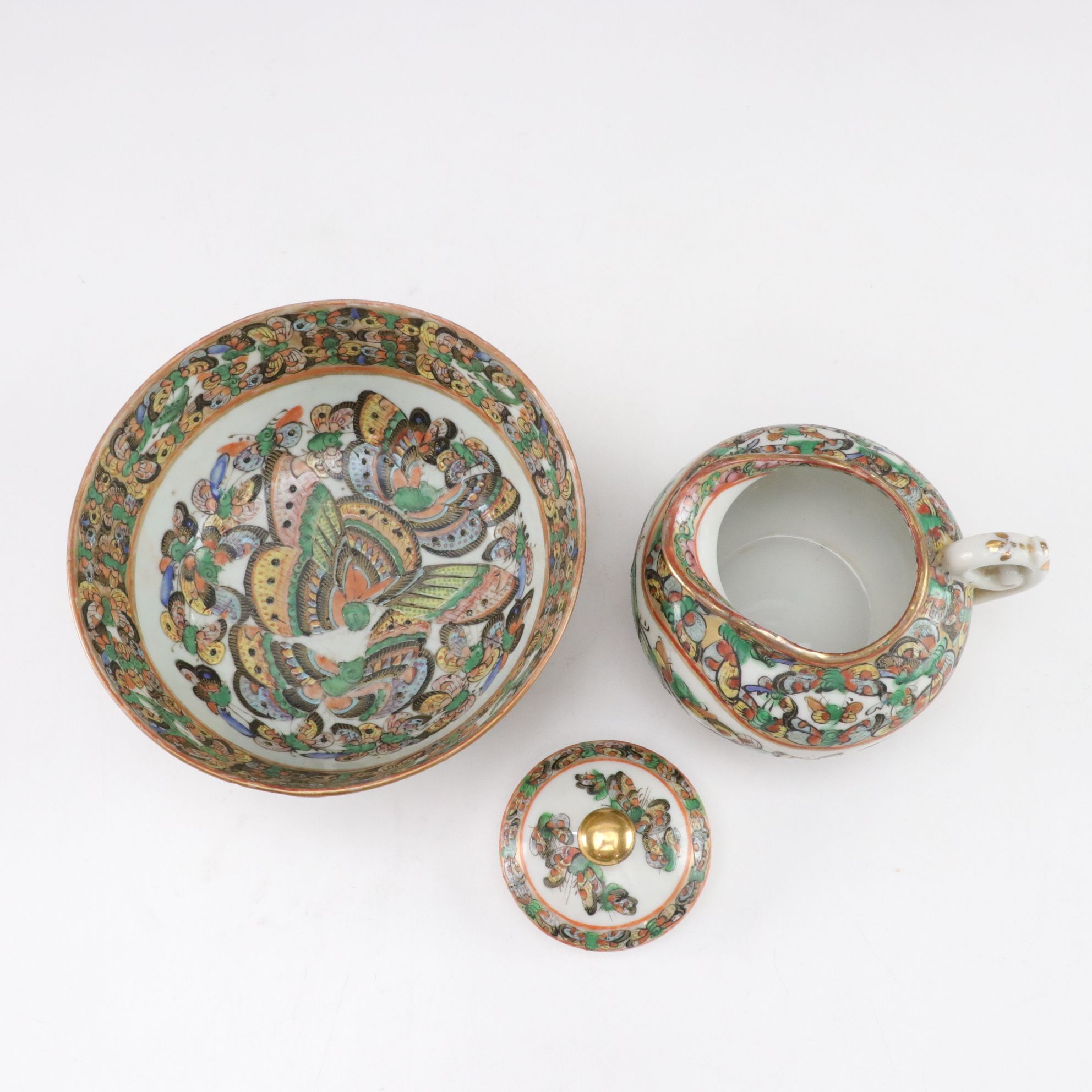 Chinese Porcelain 1000 Butterflies Plates, Teacups and More Dinnerware