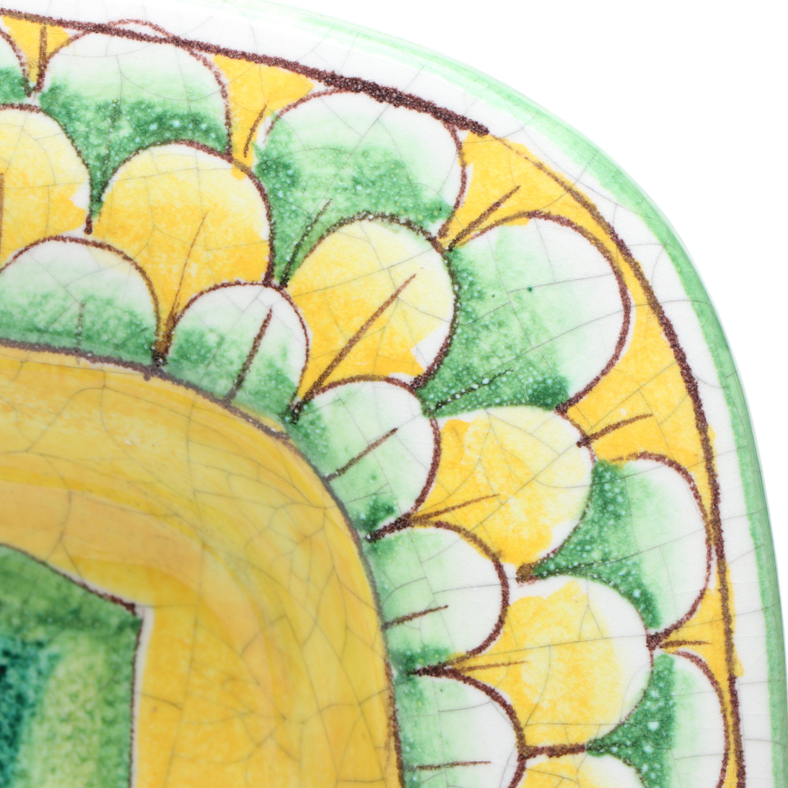 Italian Pottery Hand-Painted Ceramic Bird Plates