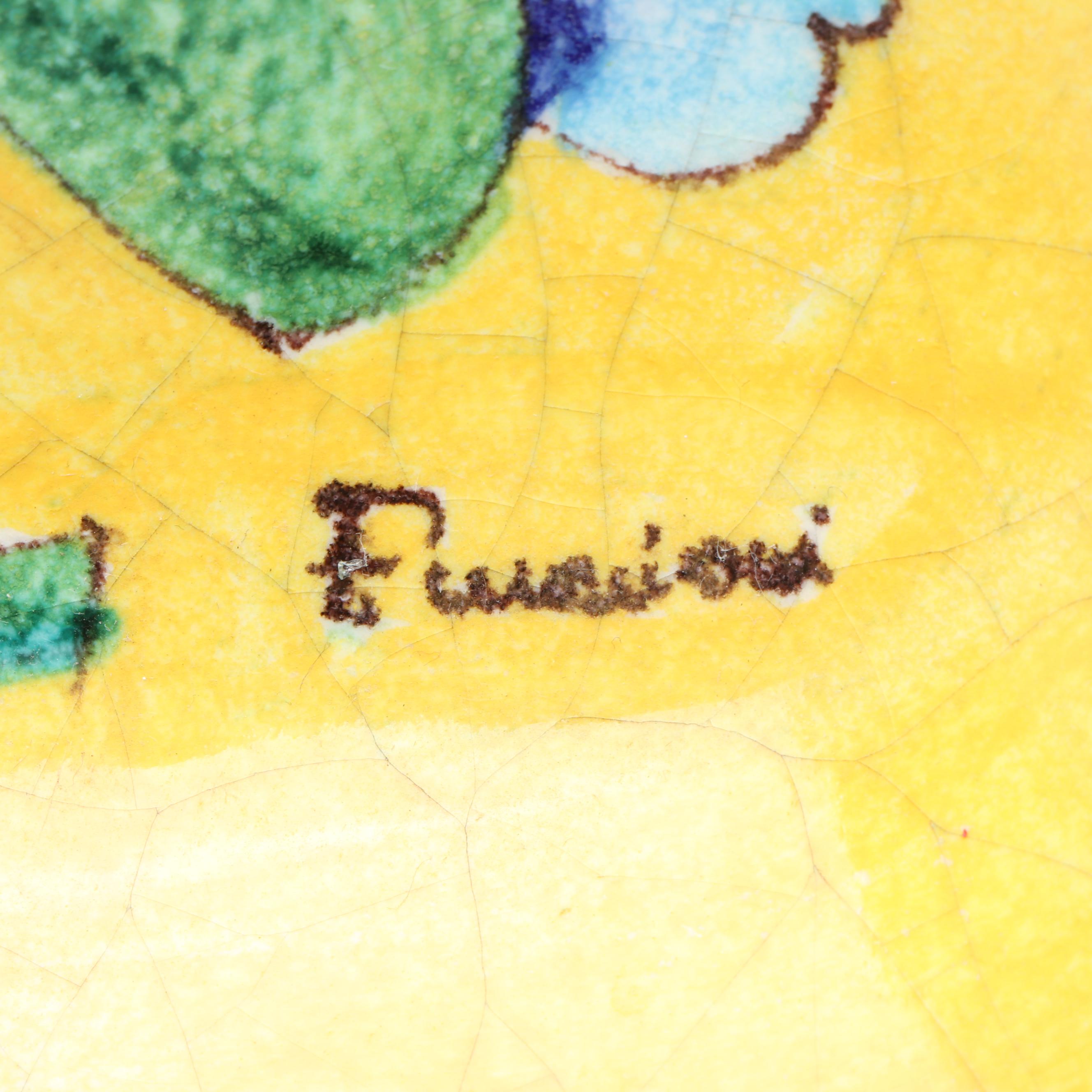 Italian Pottery Hand-Painted Ceramic Bird Plates