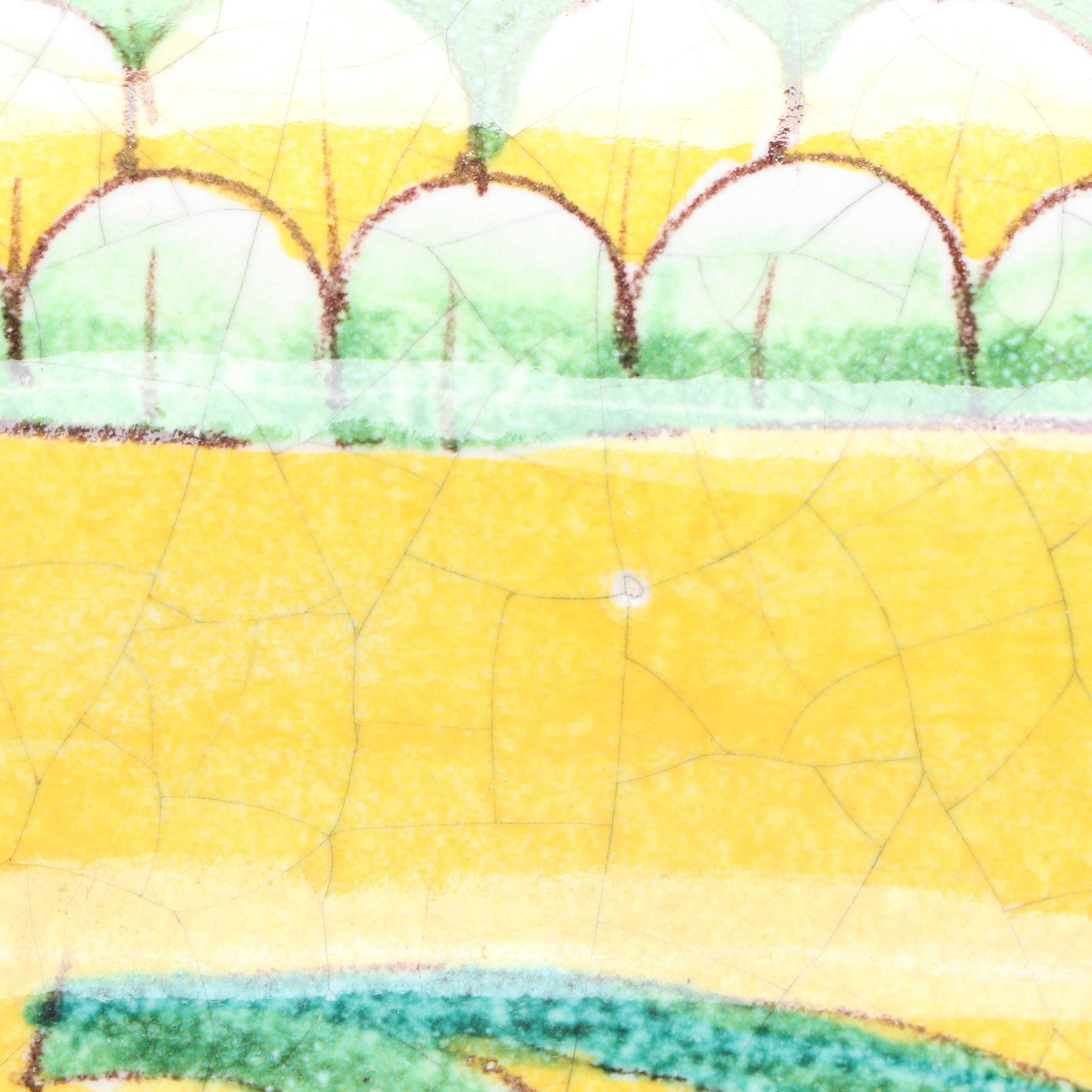 Italian Pottery Hand-Painted Ceramic Bird Plates