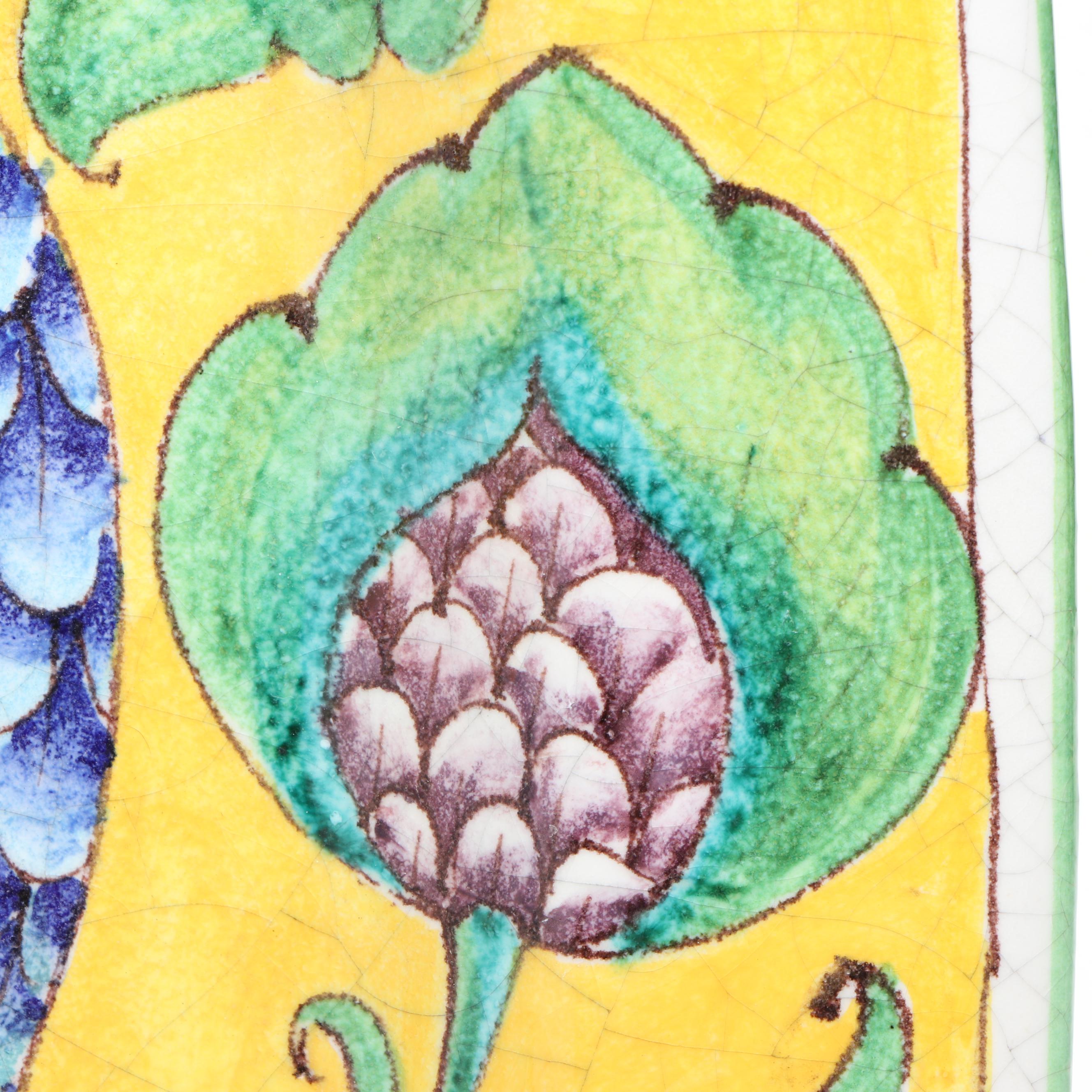 Italian Pottery Hand-Painted Ceramic Bird Plates