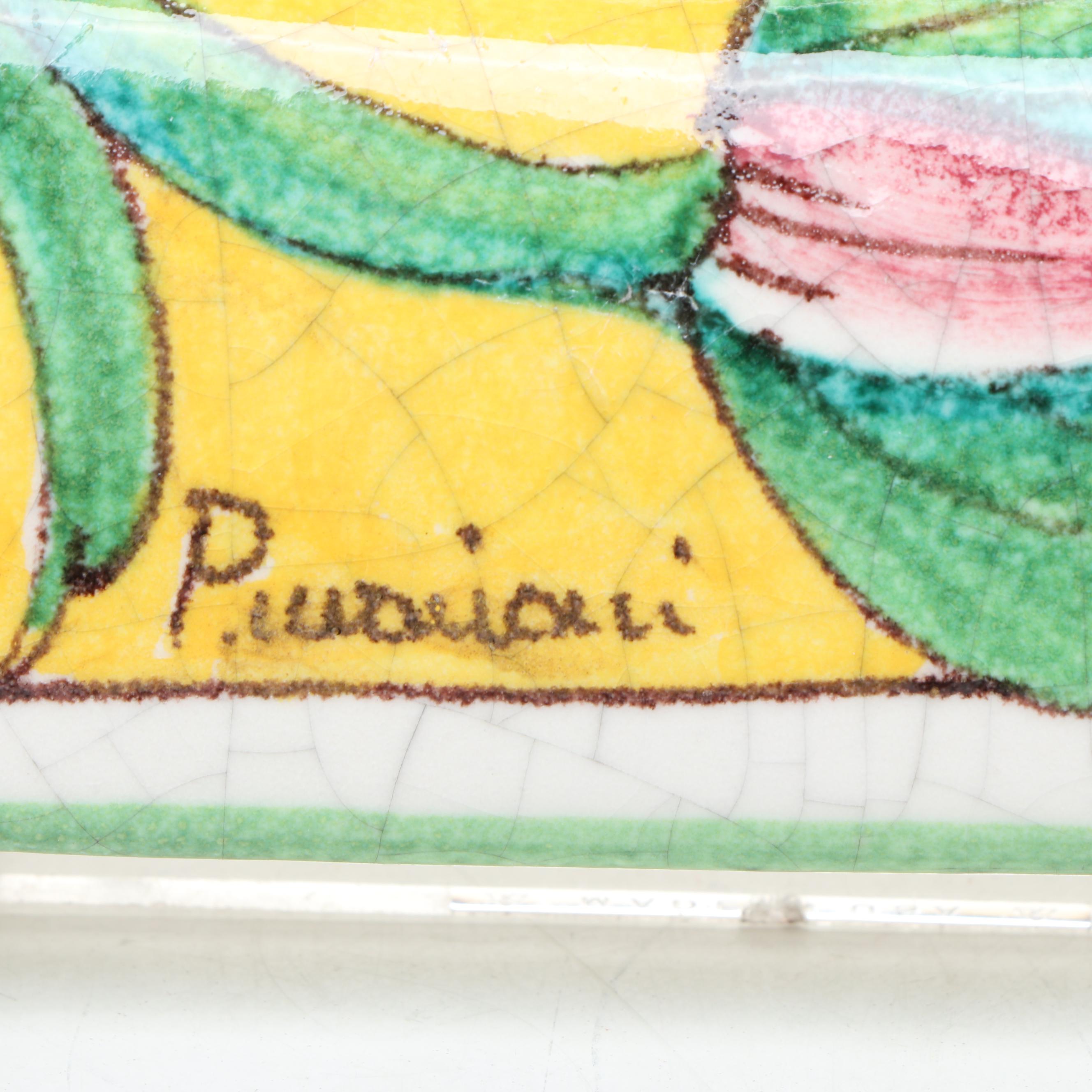 Italian Pottery Hand-Painted Ceramic Bird Plates