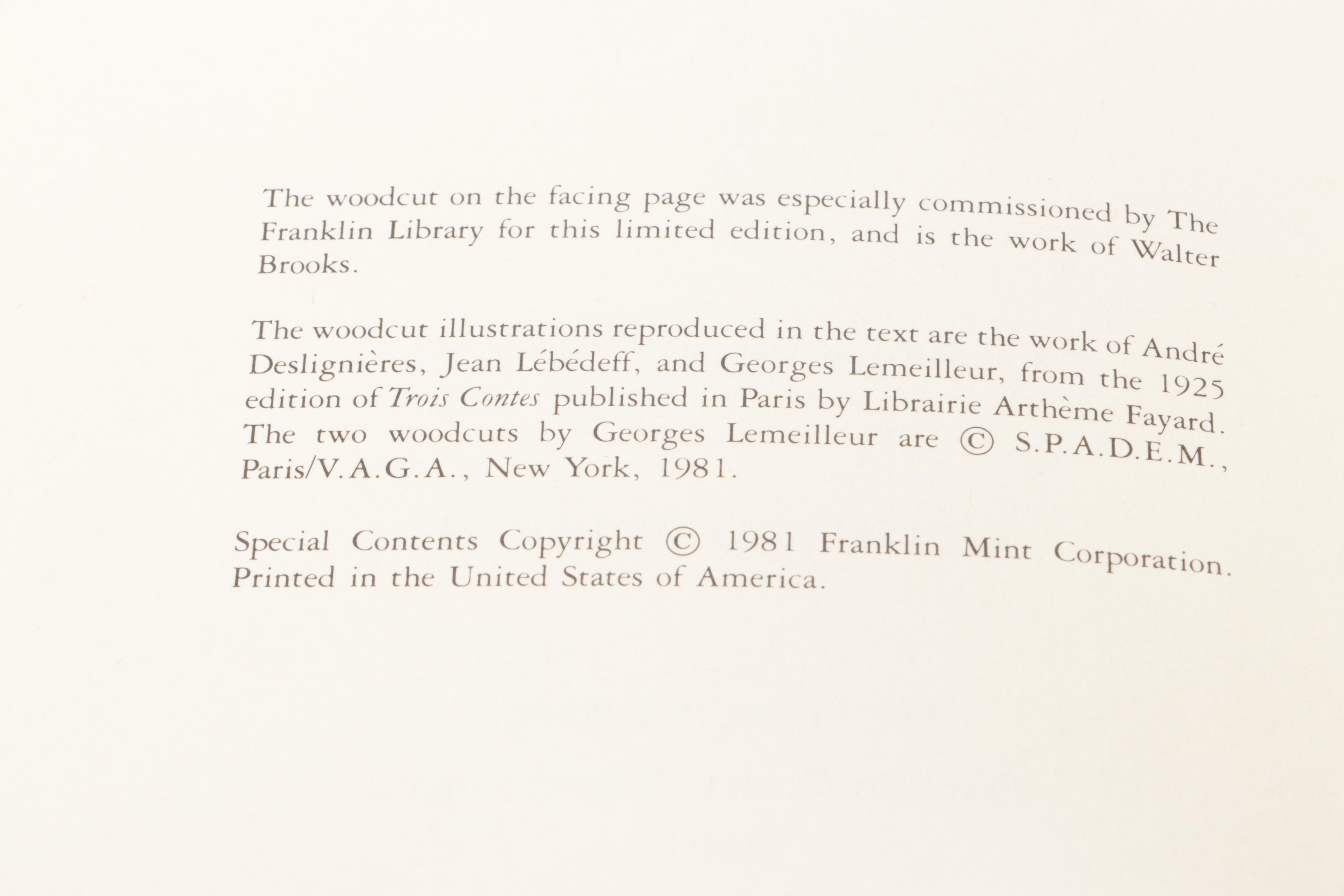 Franklin Library Thomas Hardy, Gustave Flaubert and More Short Story Collections