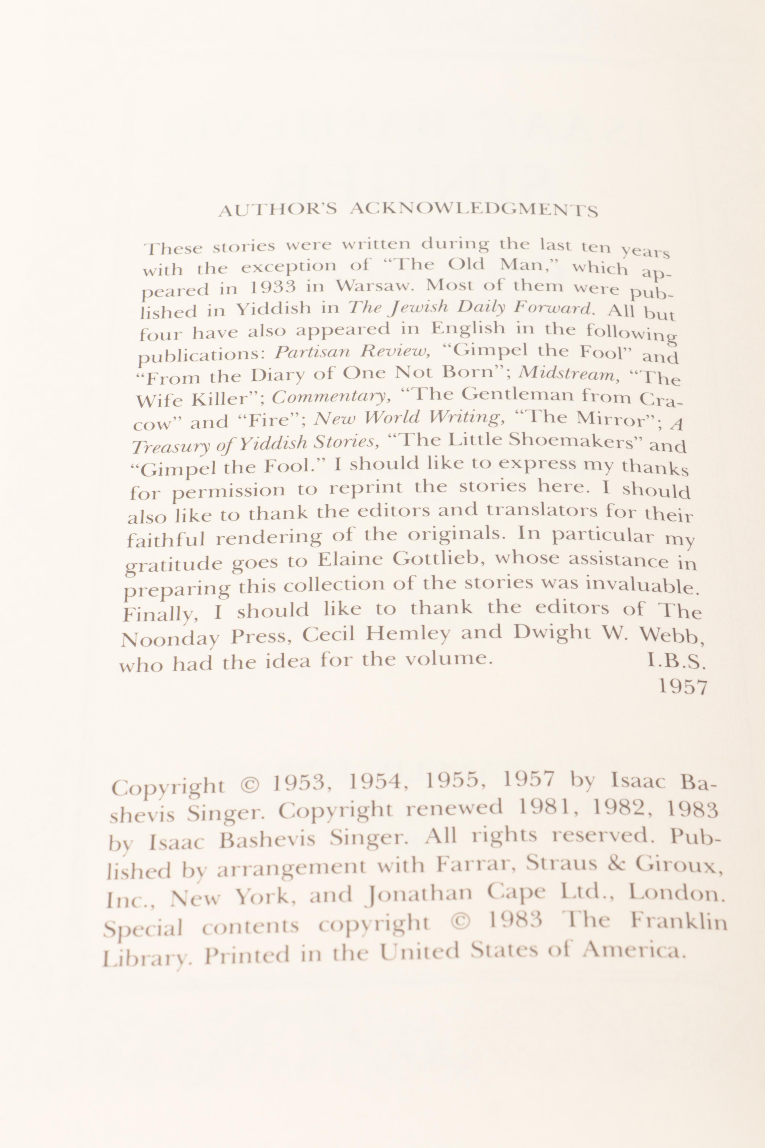 Franklin Library Thomas Hardy, Gustave Flaubert and More Short Story Collections
