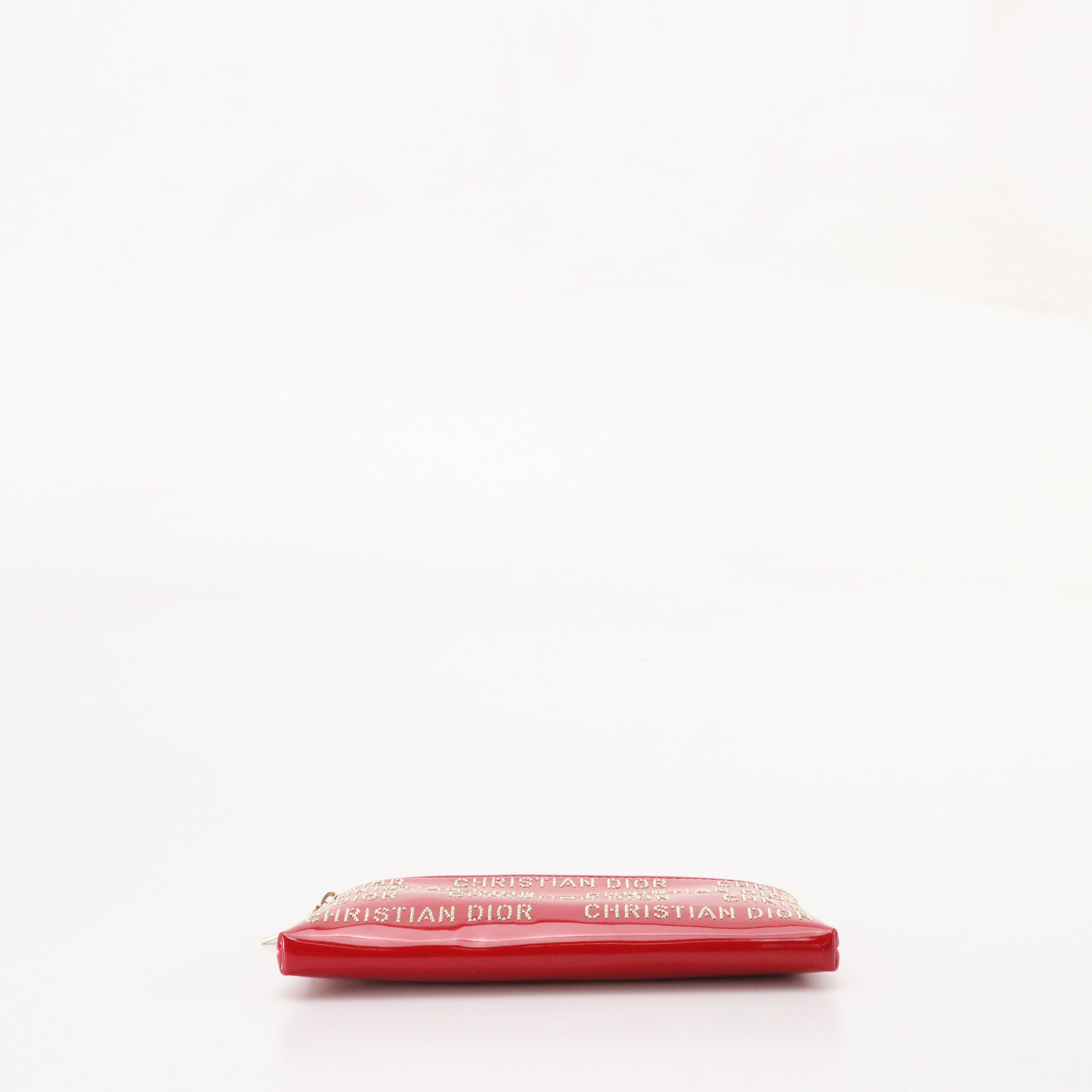 Dior Beauté Promotional Zip Pouch in Logo Studded Faux Patent Leather