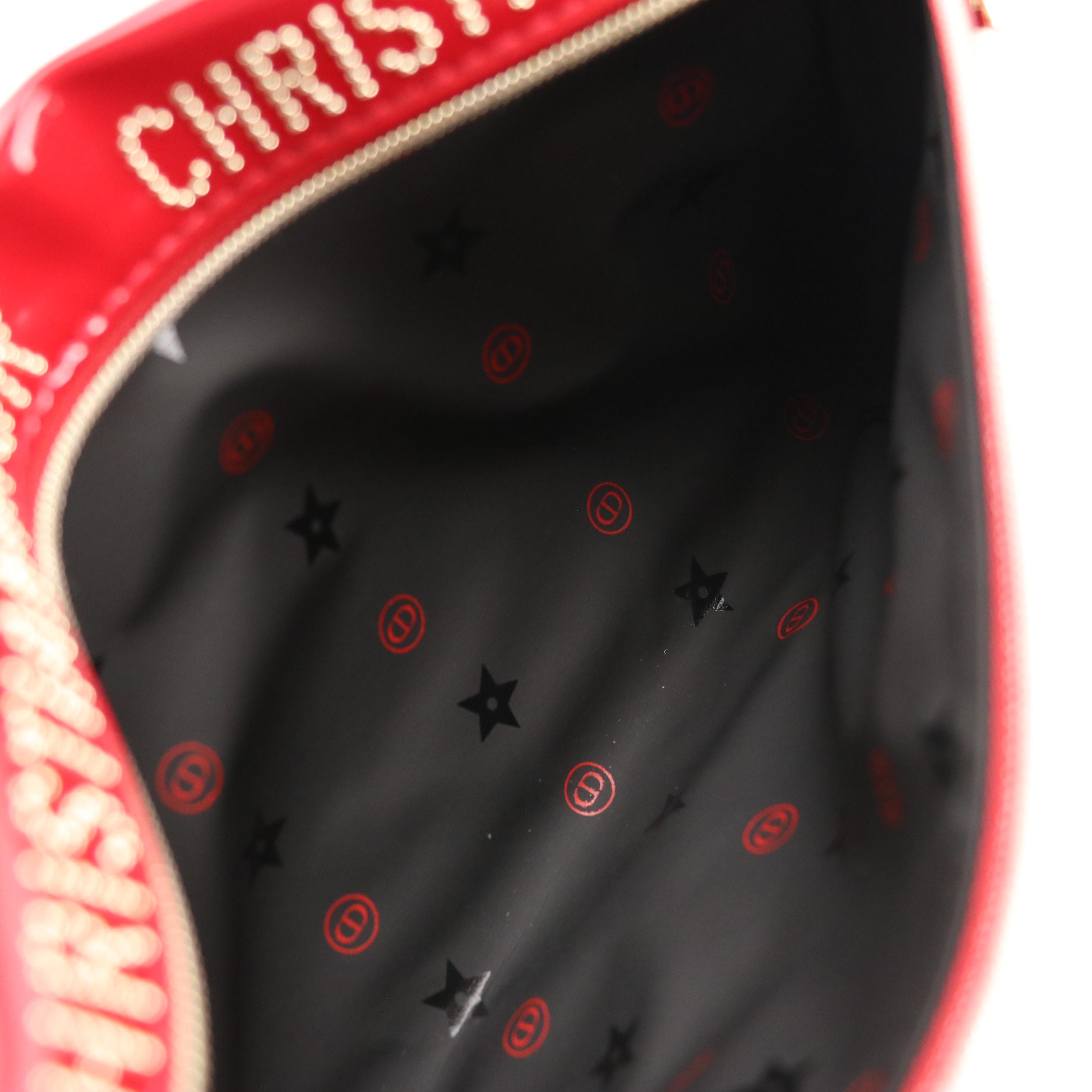 Dior Beauté Promotional Zip Pouch in Logo Studded Faux Patent Leather