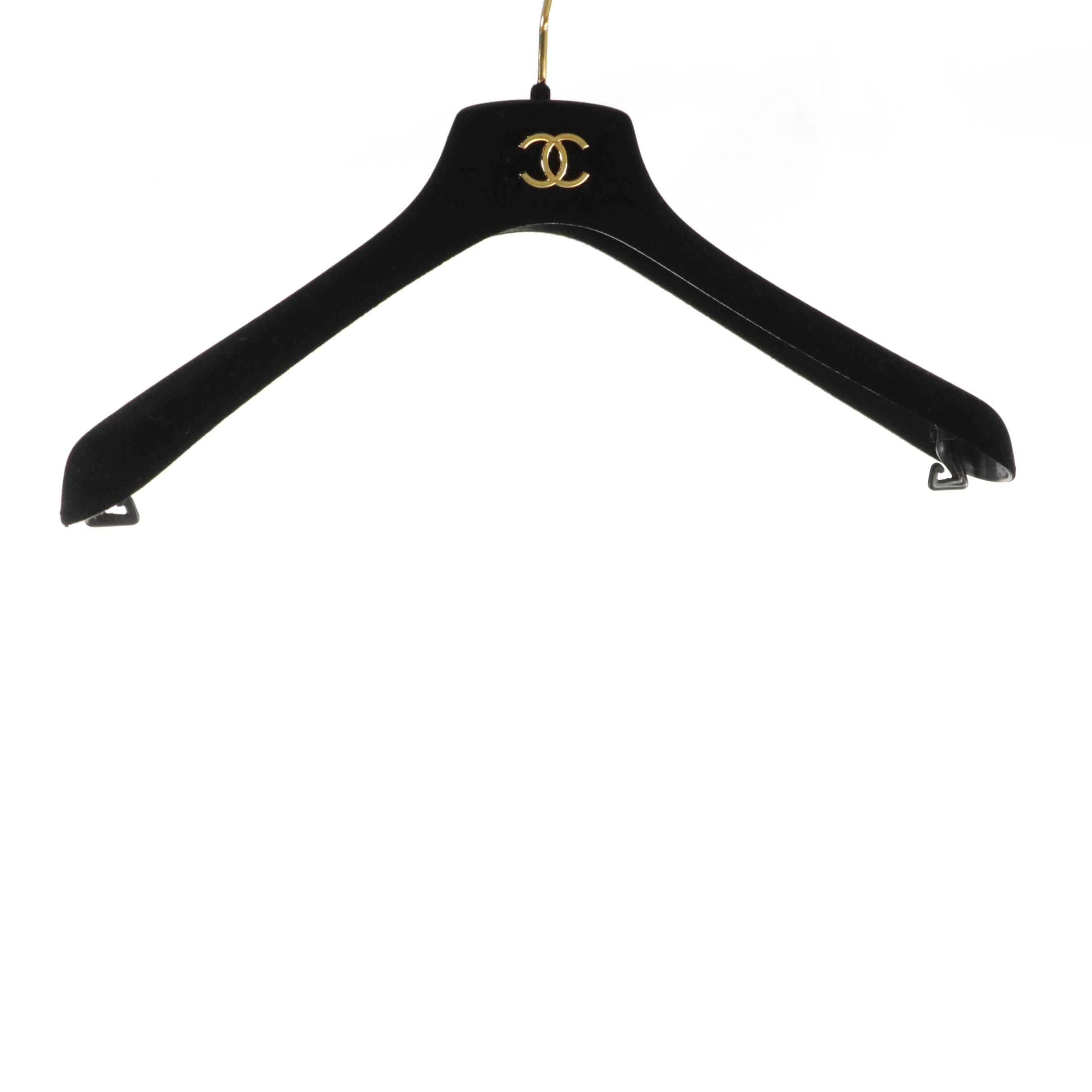 Chanel Black Wool Blend Jacket with Lambskin Leather Trim