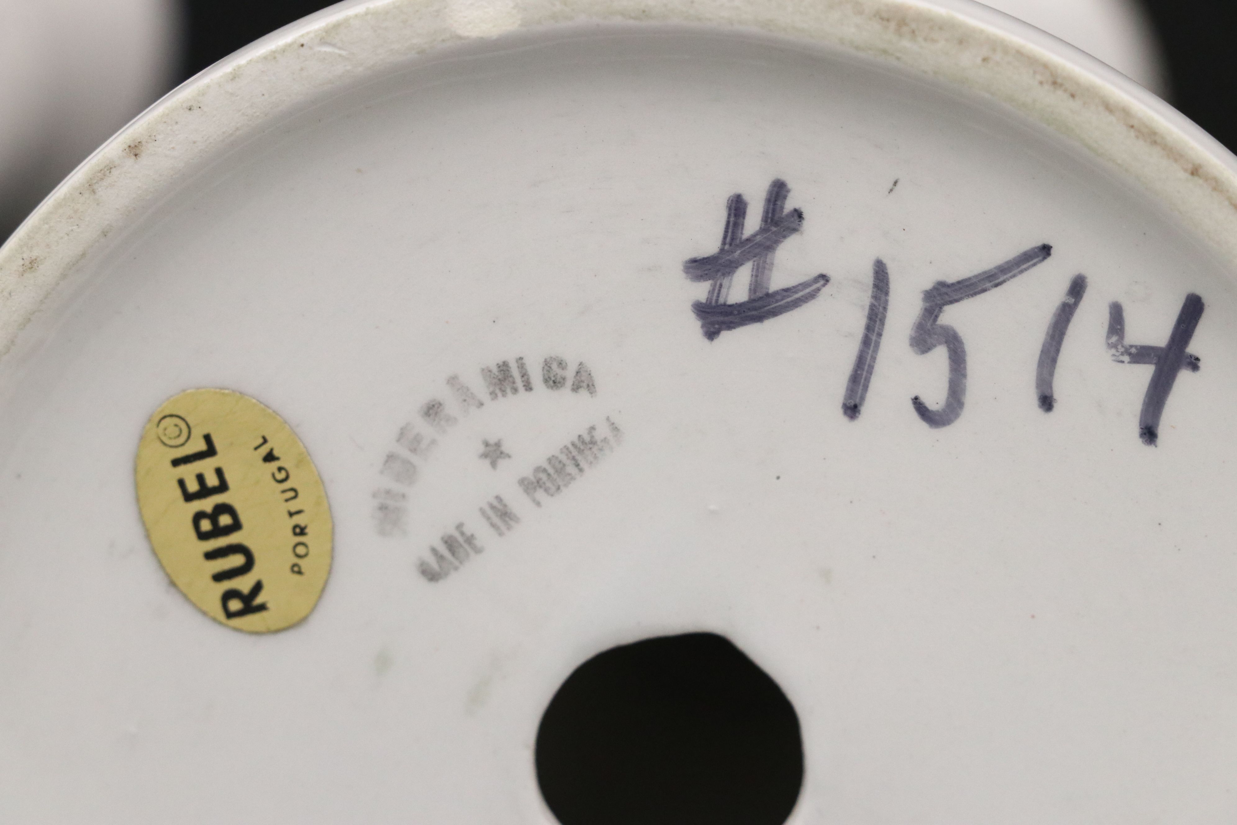 Neuwirth White Glaze Ceramic Plates and Trays with Rubel Candlesticks