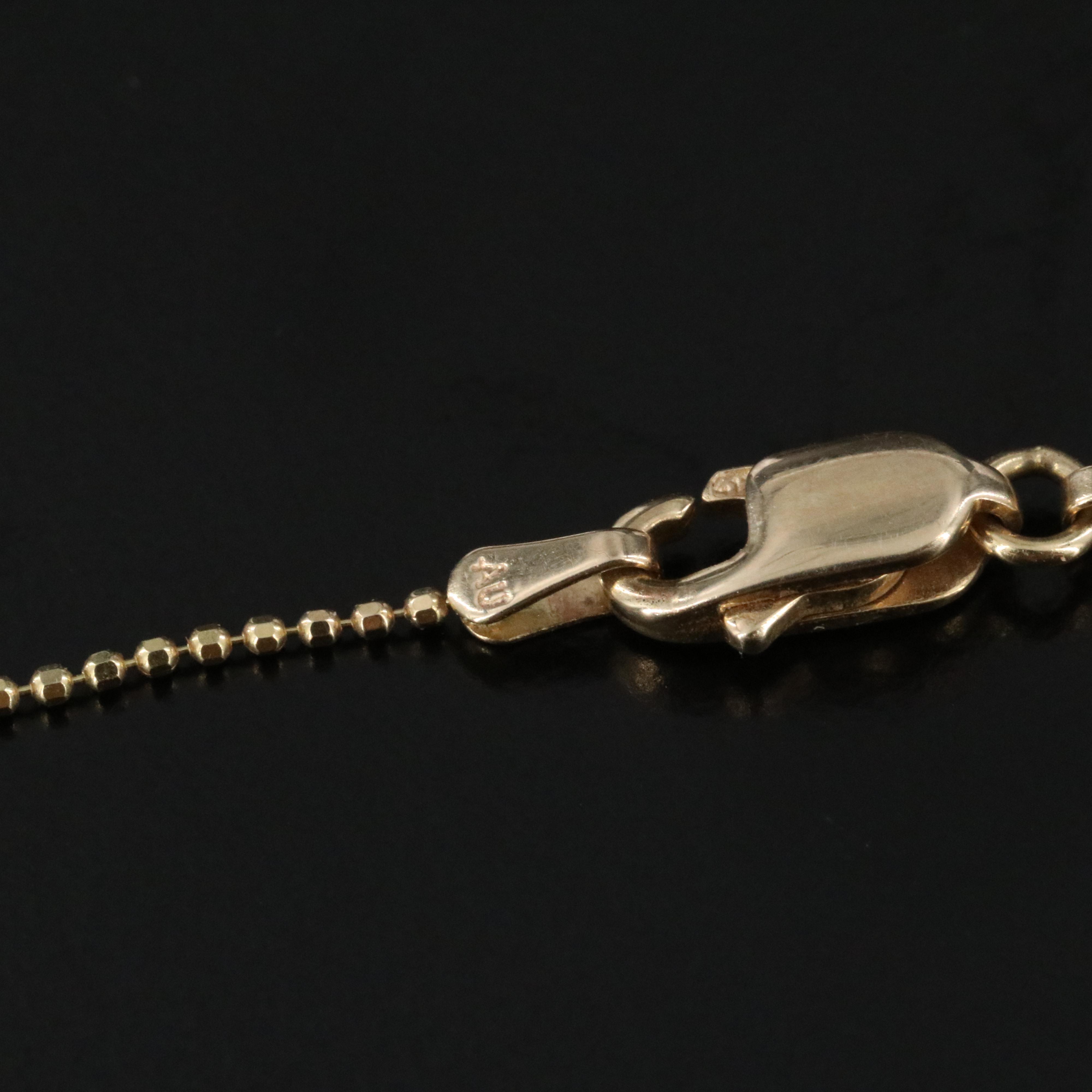 10K Two-Tone Butterfly Bead Necklace