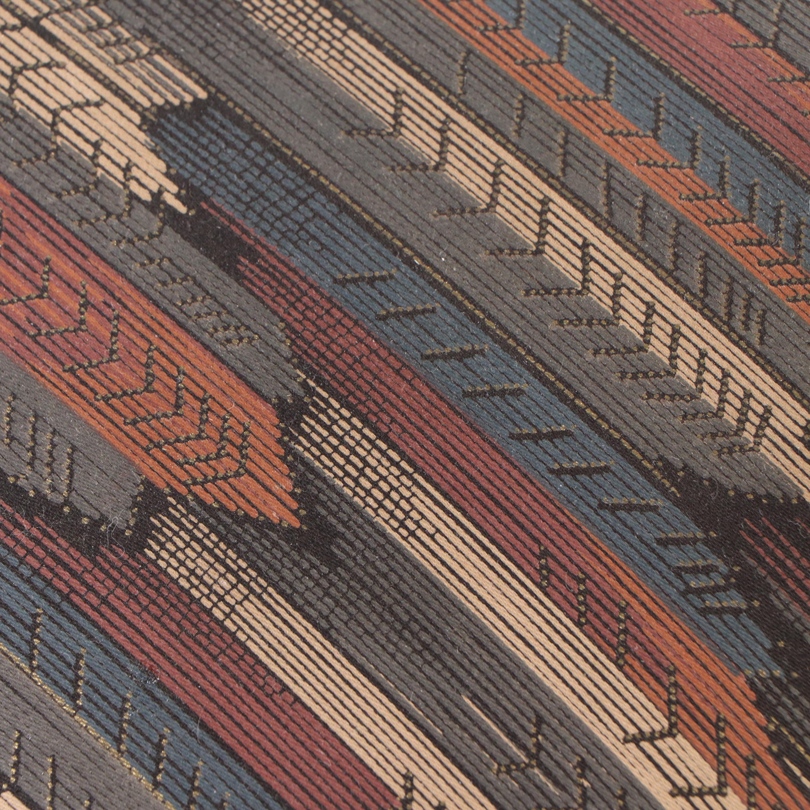 Mission Style Oak Side Chair with Upholstered Ottoman, 20th Century