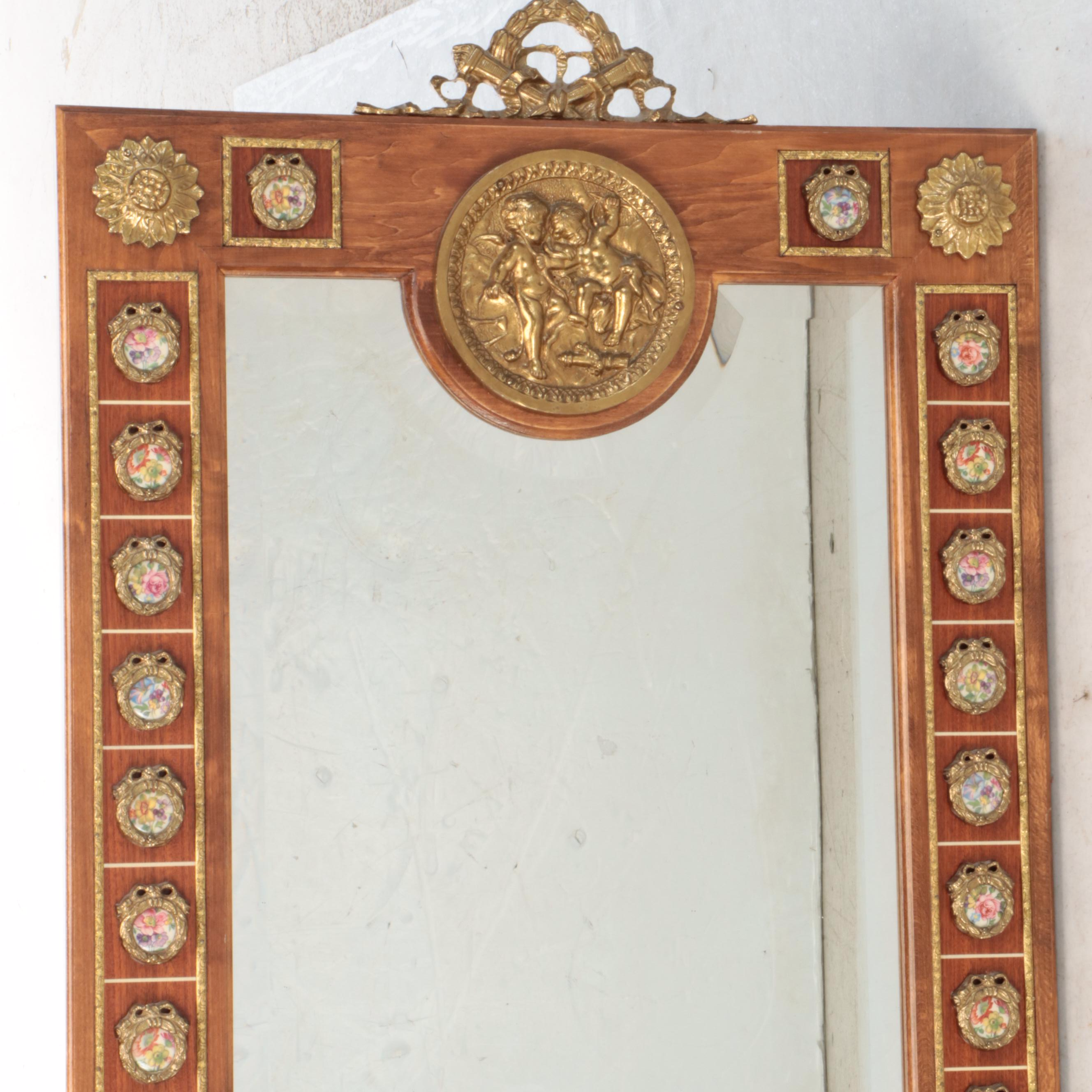 Louis XVI Style Wooden Wall Mirror