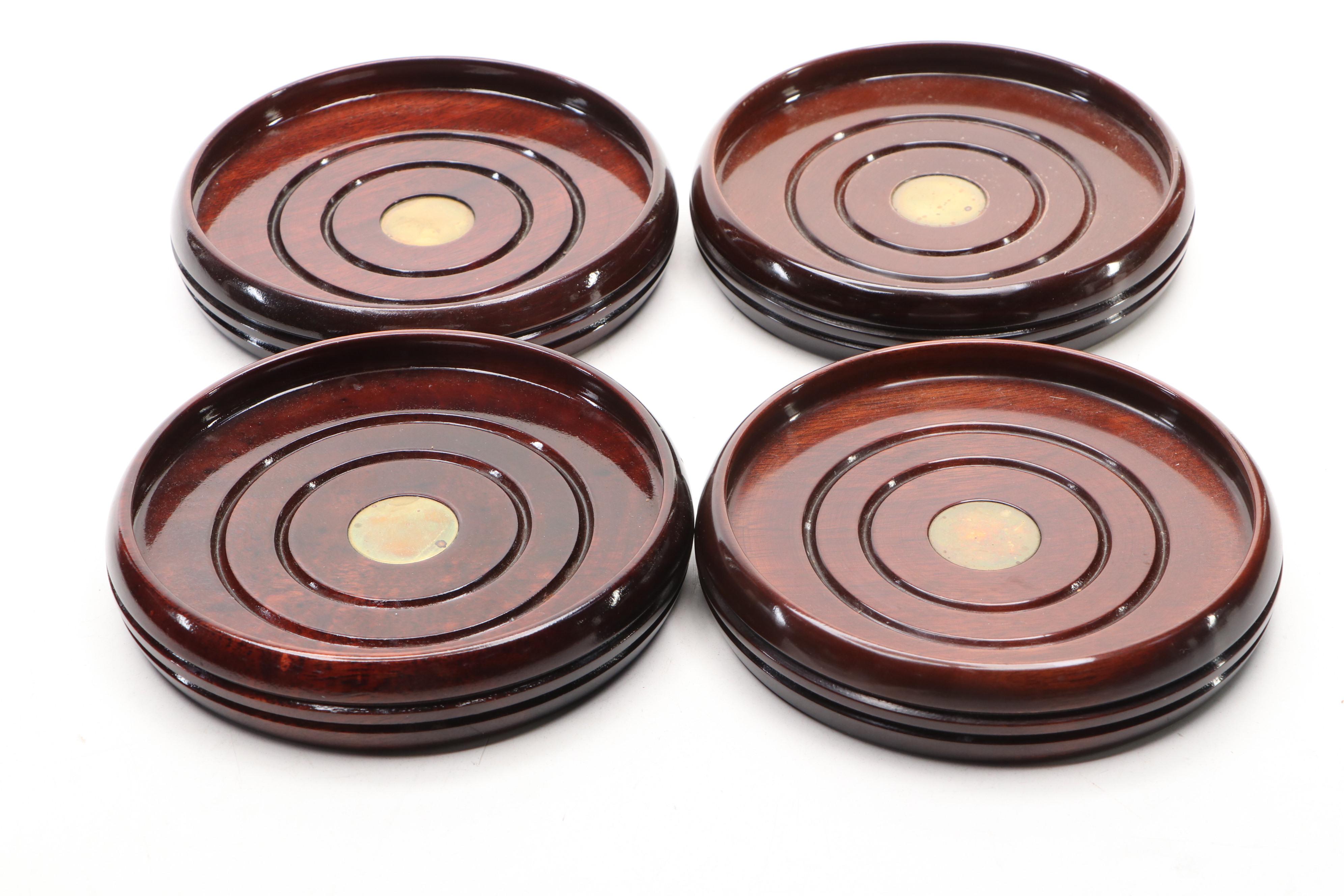 Gerling Sol-Ohligs Wooden Trays with Coasters and Bottle Holders