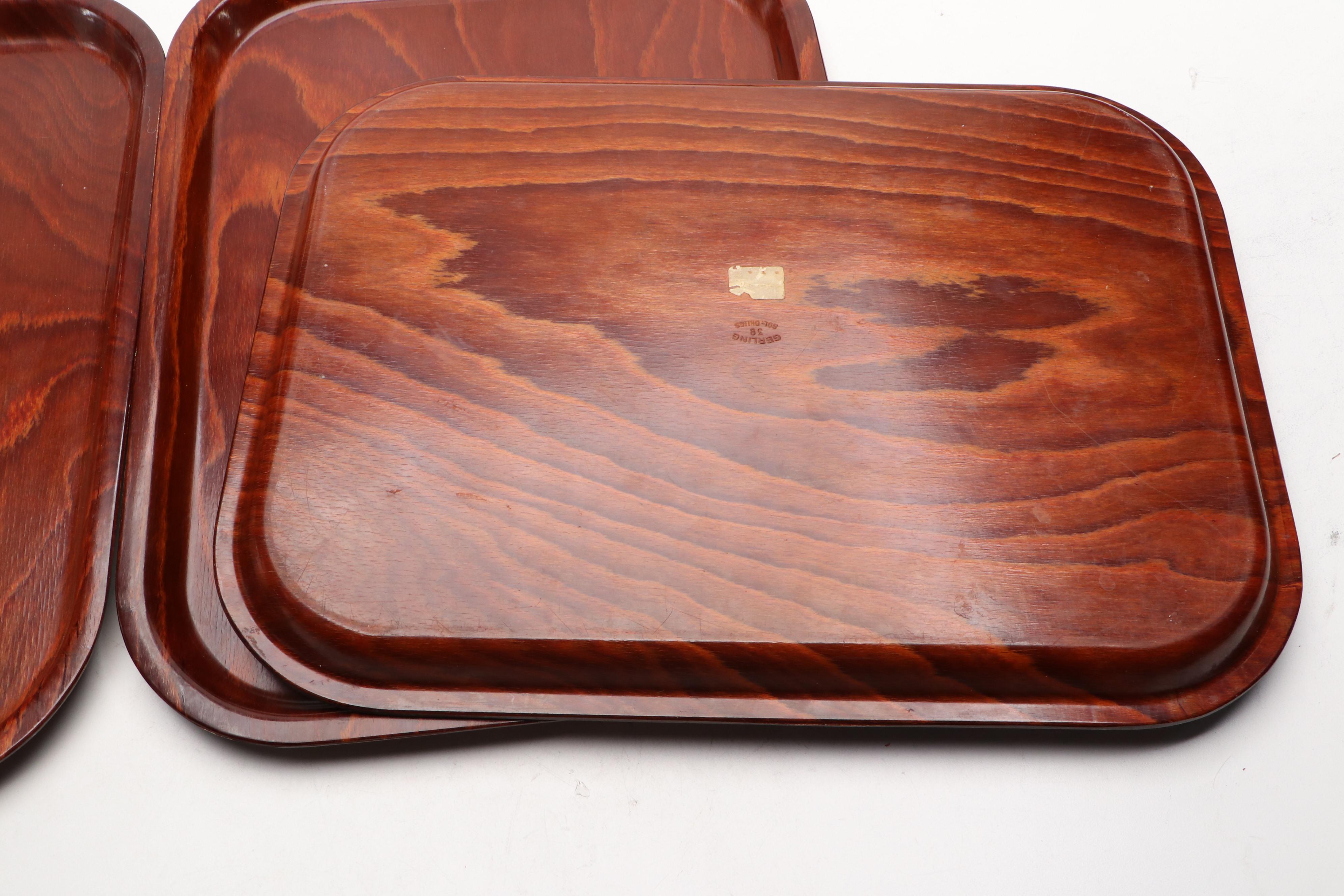 Gerling Sol-Ohligs Wooden Trays with Coasters and Bottle Holders
