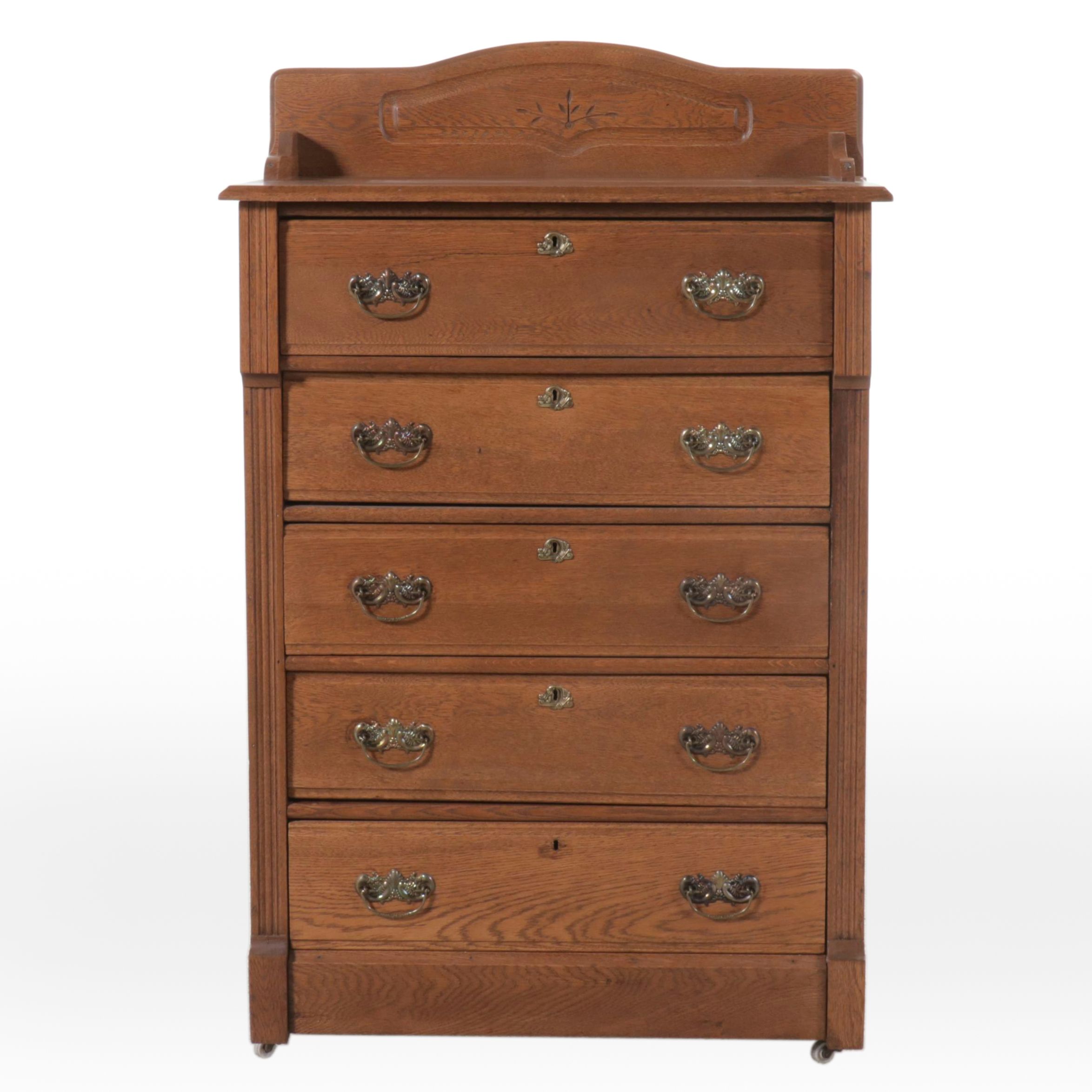 Empire Style Oak Chest of Drawers, Early 20th Century