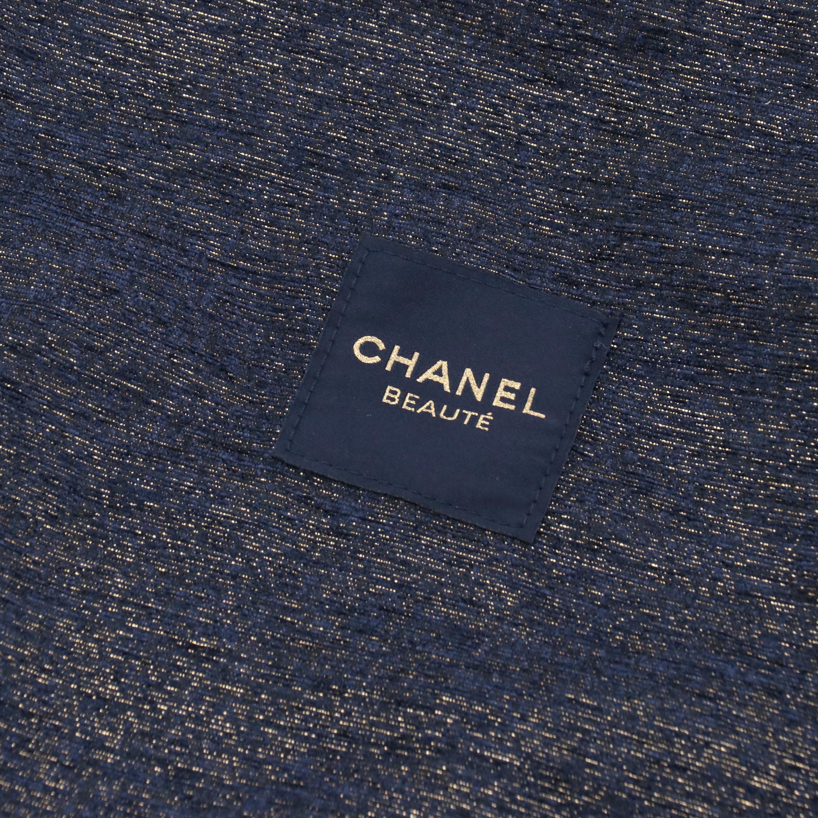 Chanel Beauté Promotional Tote in Navy Blue and Gold Metallic Tweed