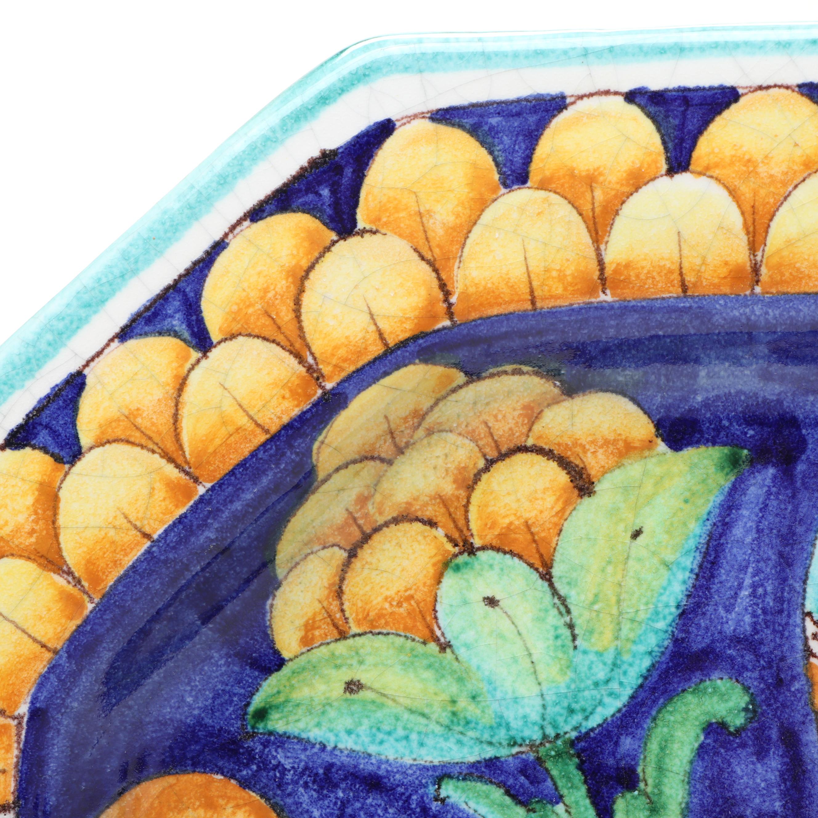 Italian Style Hand-Painted Ceramic Bird Plates