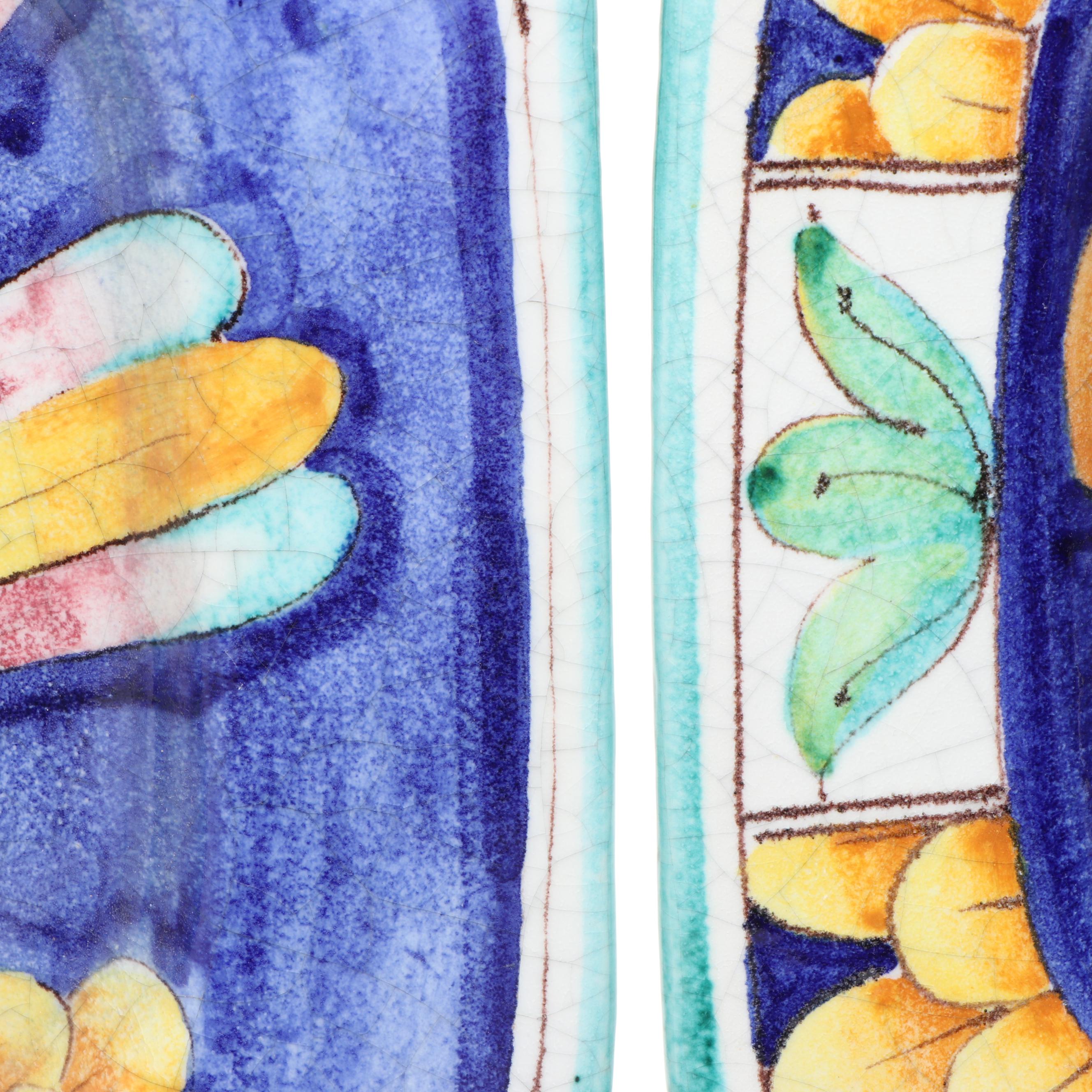 Italian Style Hand-Painted Ceramic Bird Plates