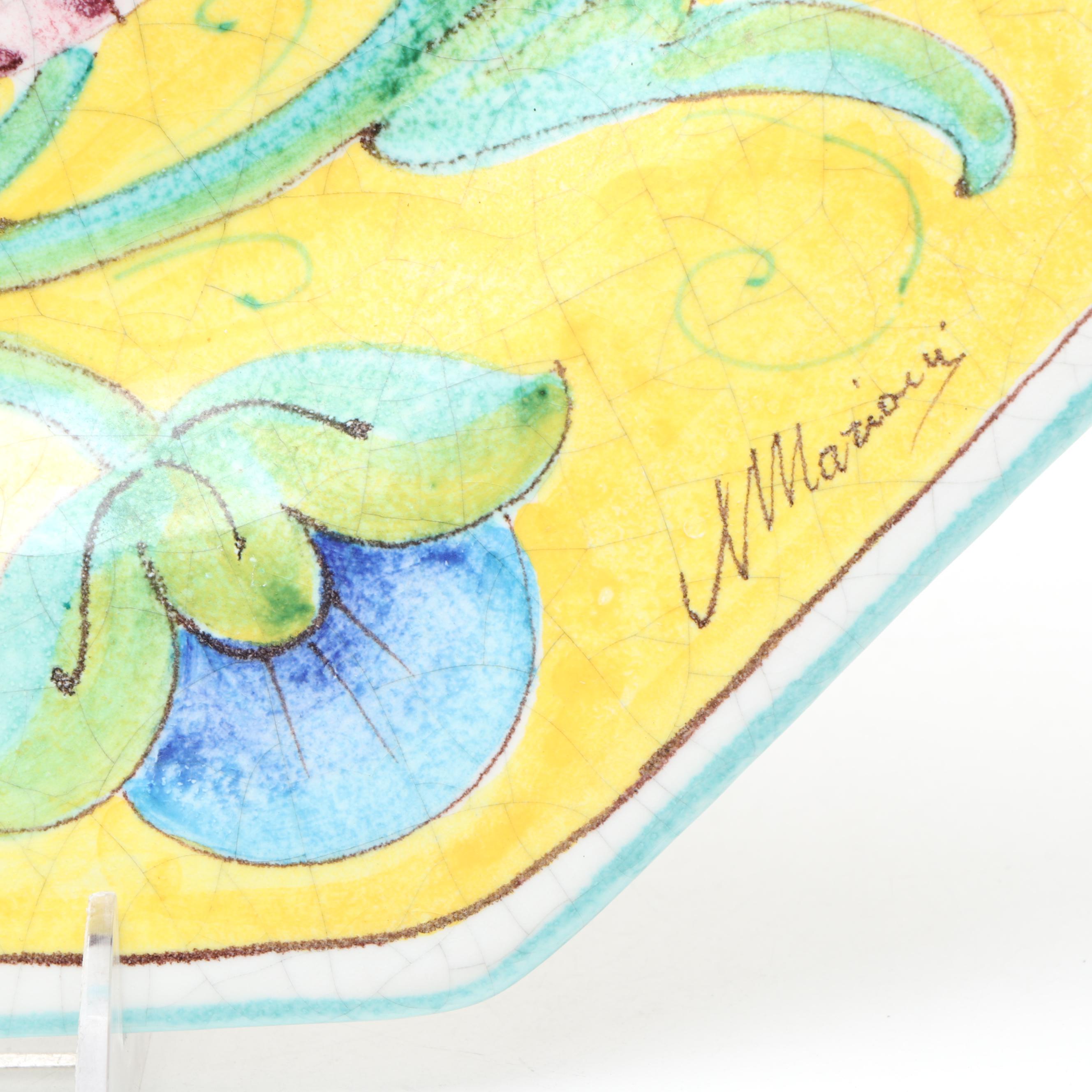 Italian Style Hand-Painted Ceramic Bird Plates