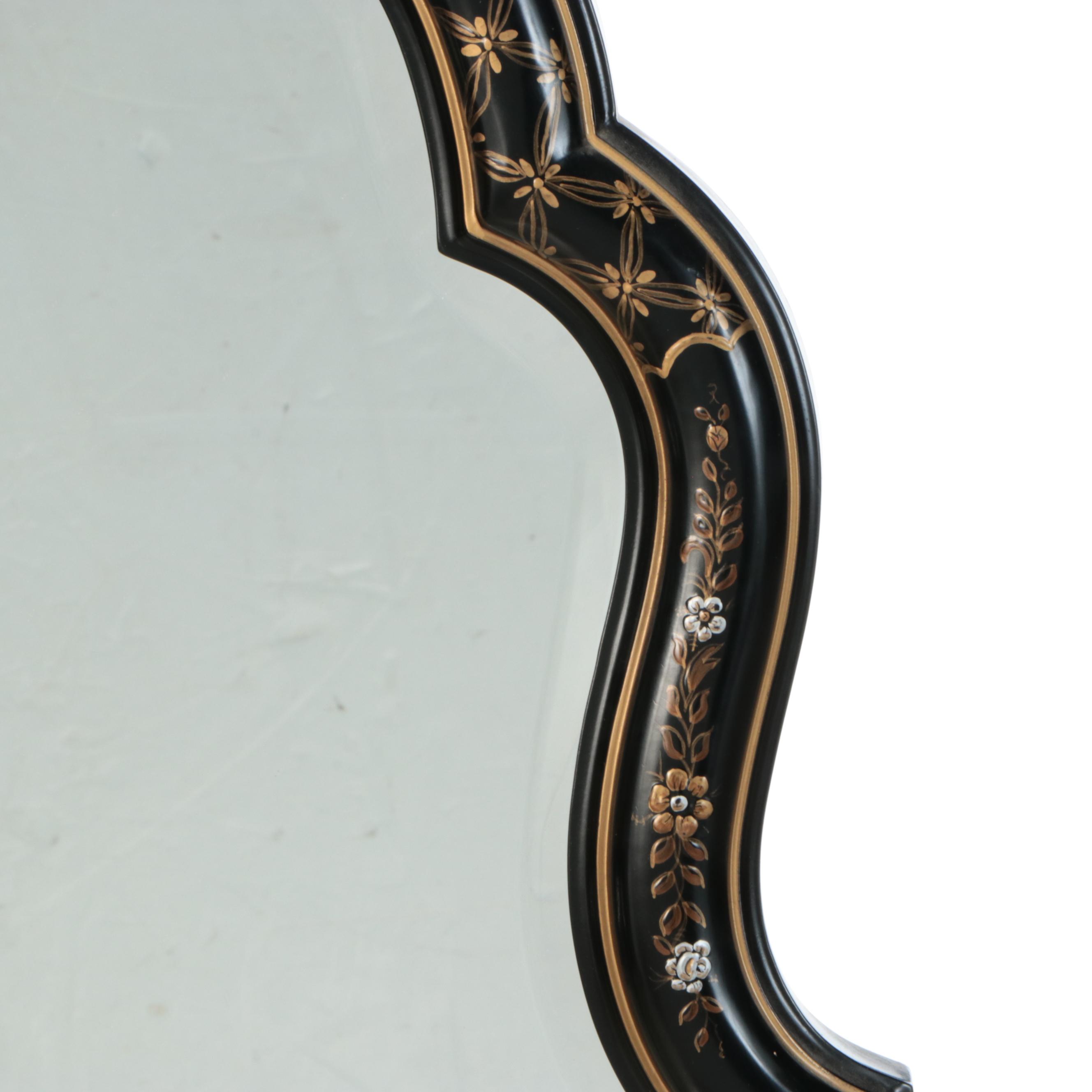Henredon Chinoiserie Style Painted Wood Wall Mirror
