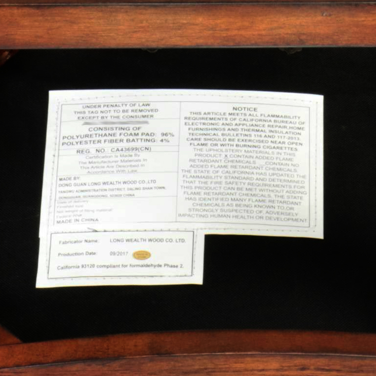 Long Wealth Wood Co. Faux Leather Upholstered Bench, 2017