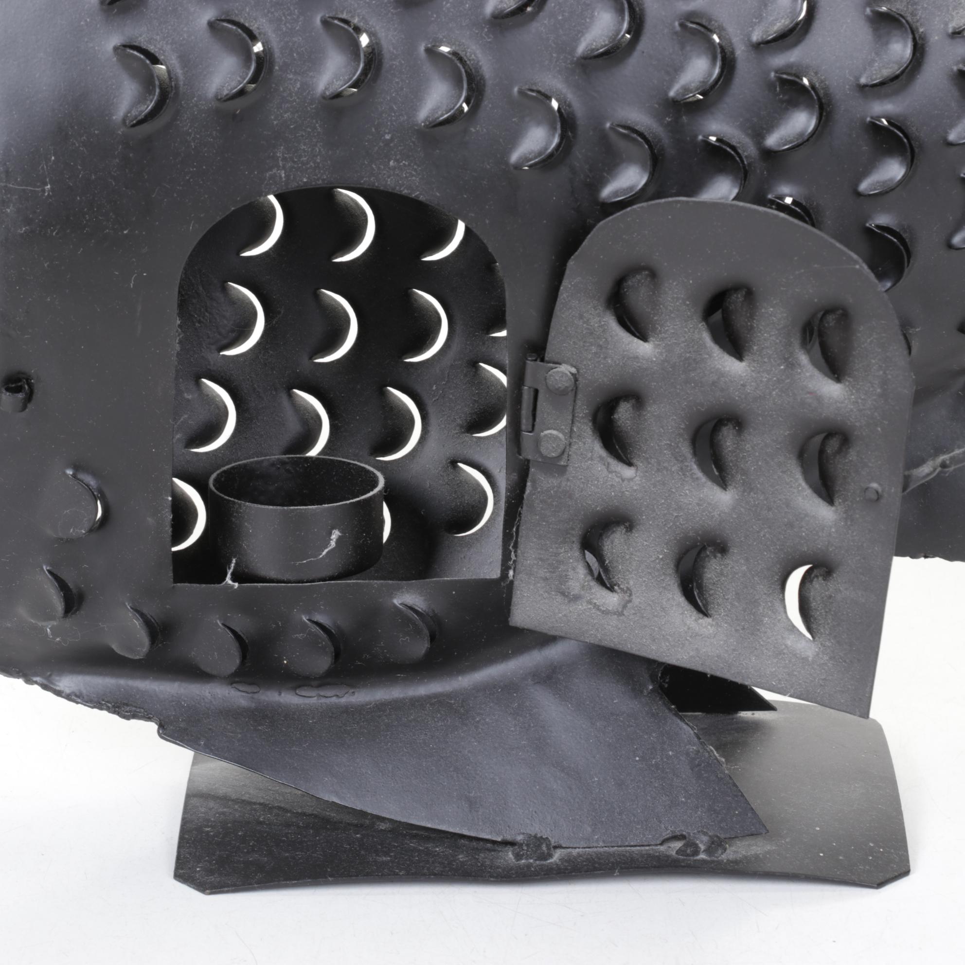 Metal Tabletop Fish Lantern for Use With Tea Light