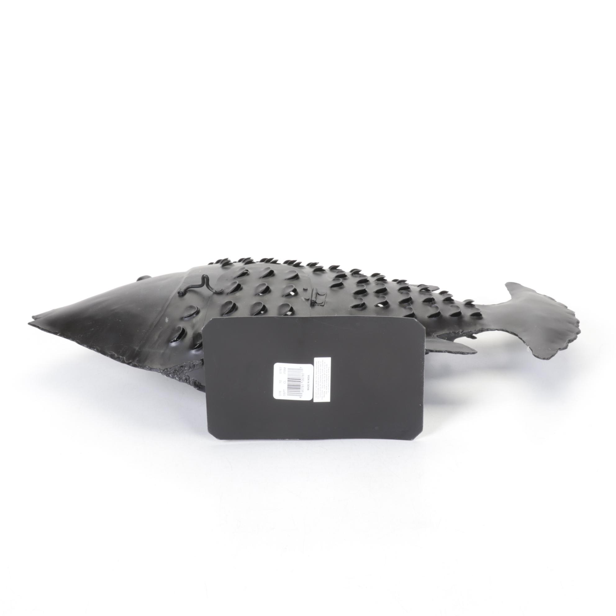 Metal Tabletop Fish Lantern for Use With Tea Light