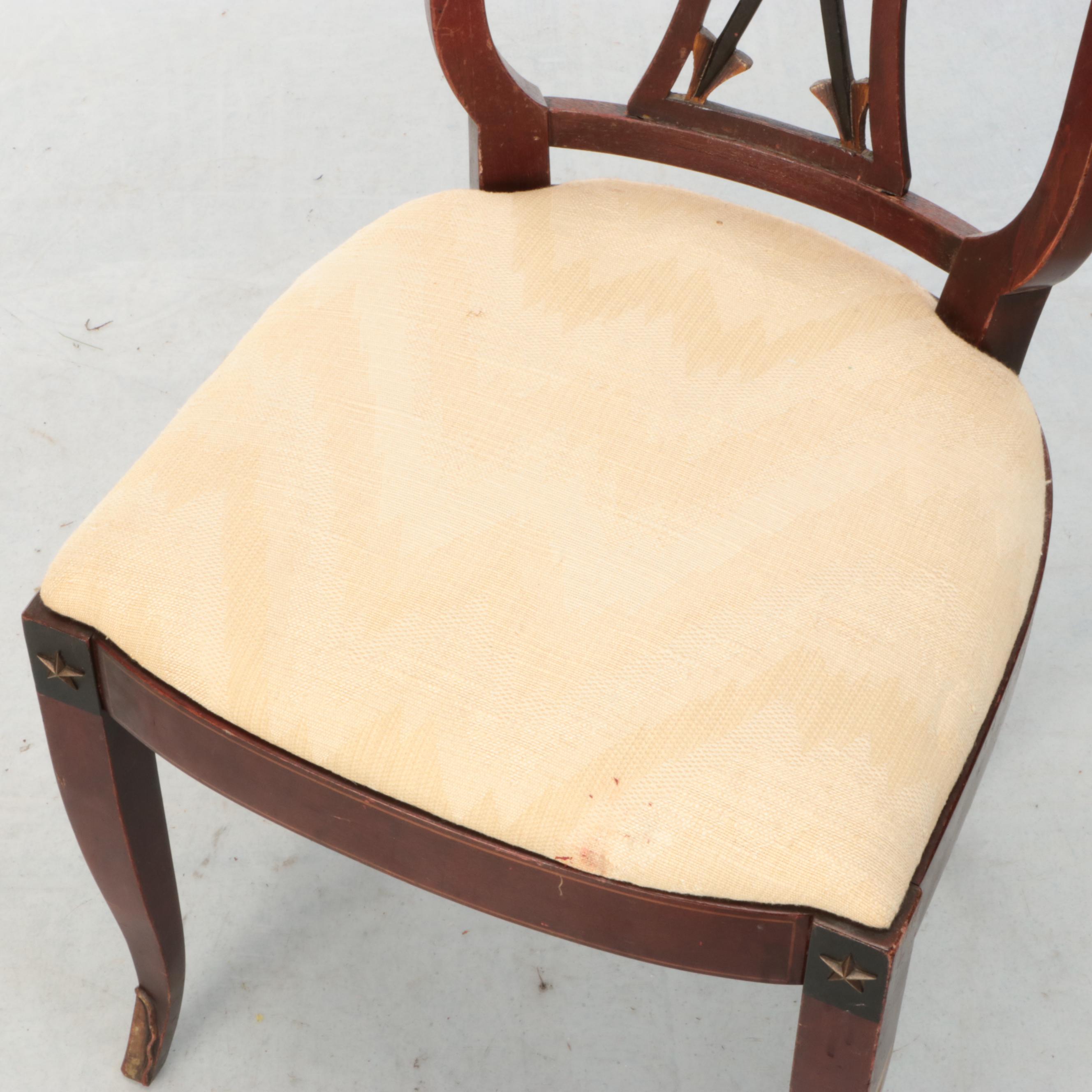 Queen Anne Style Upholstered Wooden Side Chair
