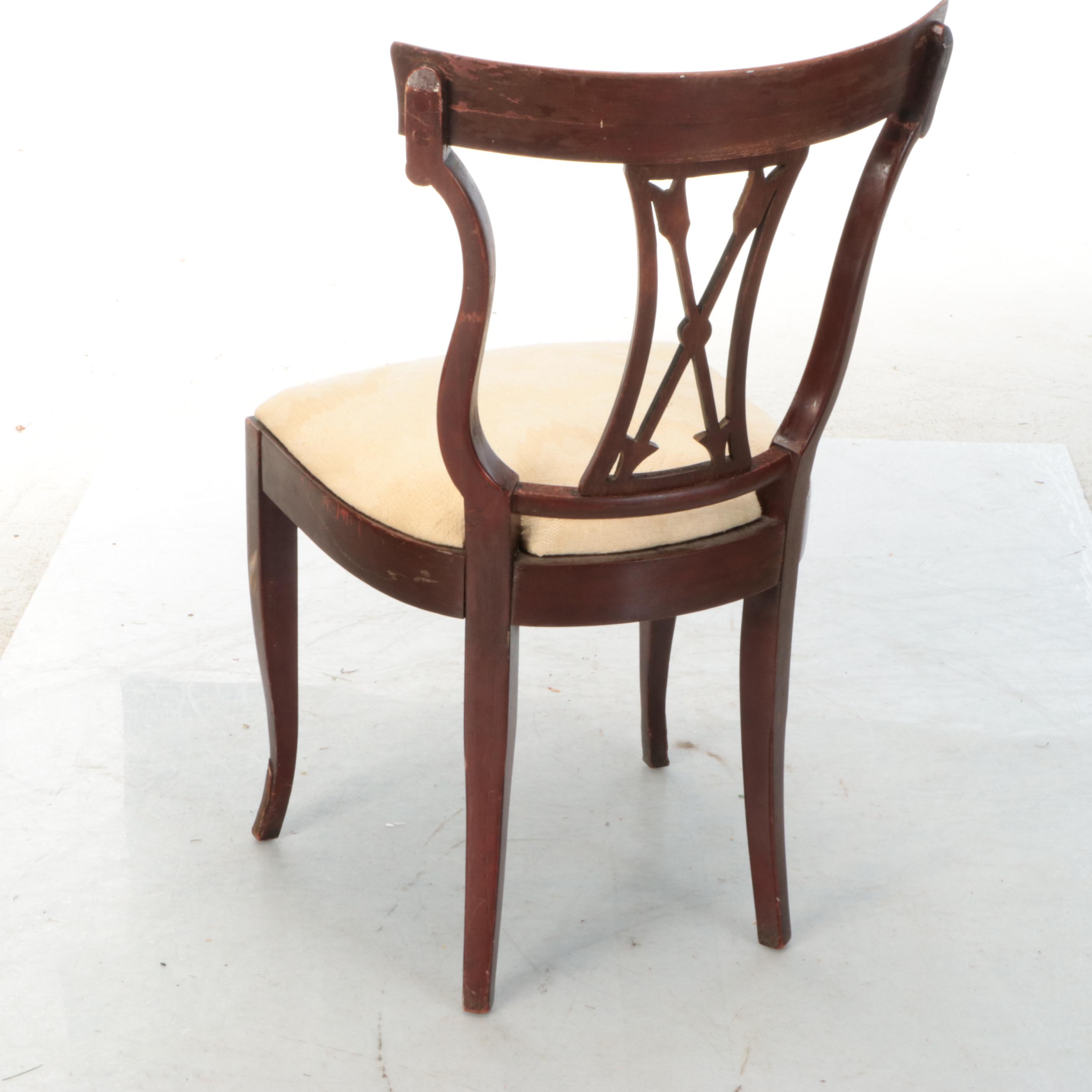 Queen Anne Style Upholstered Wooden Side Chair