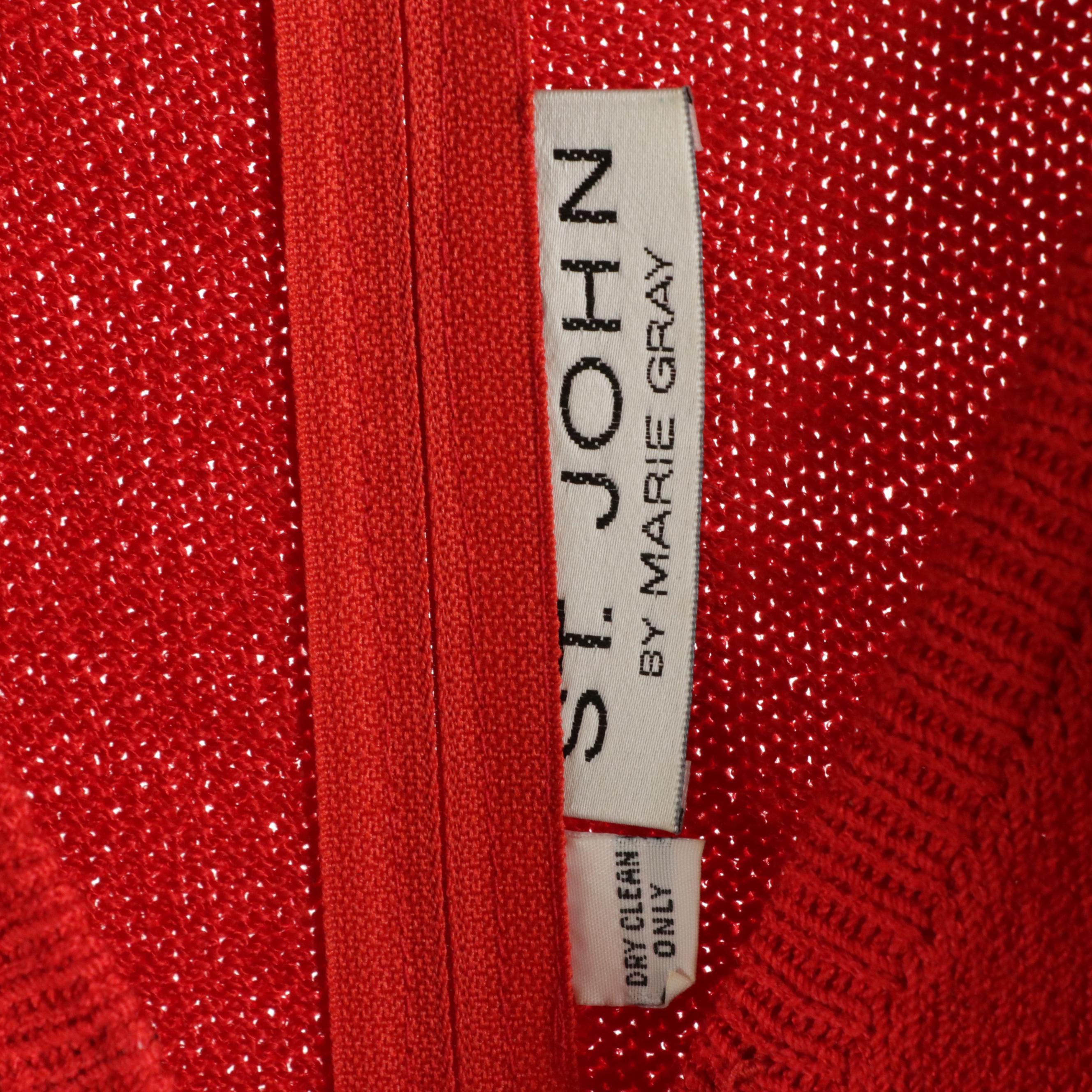 St. John Snap-Front Jacket, Knit Dress and Belt, Jessica McClintock Dress & More