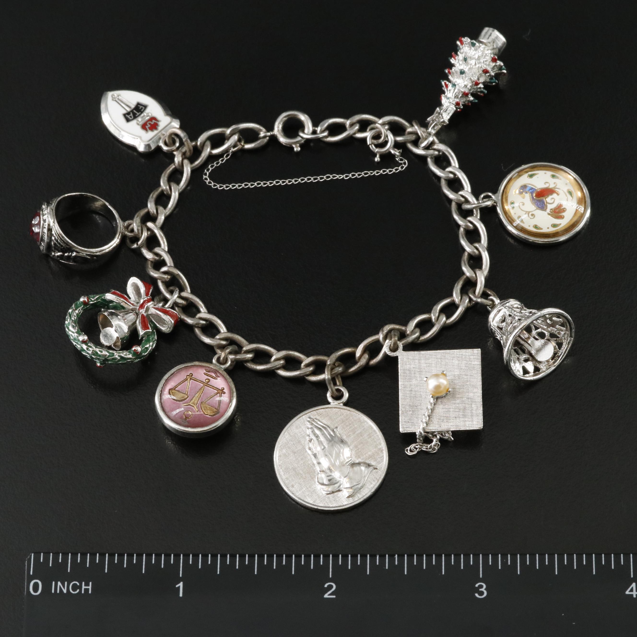 Vintage Sterling Charm Bracelet