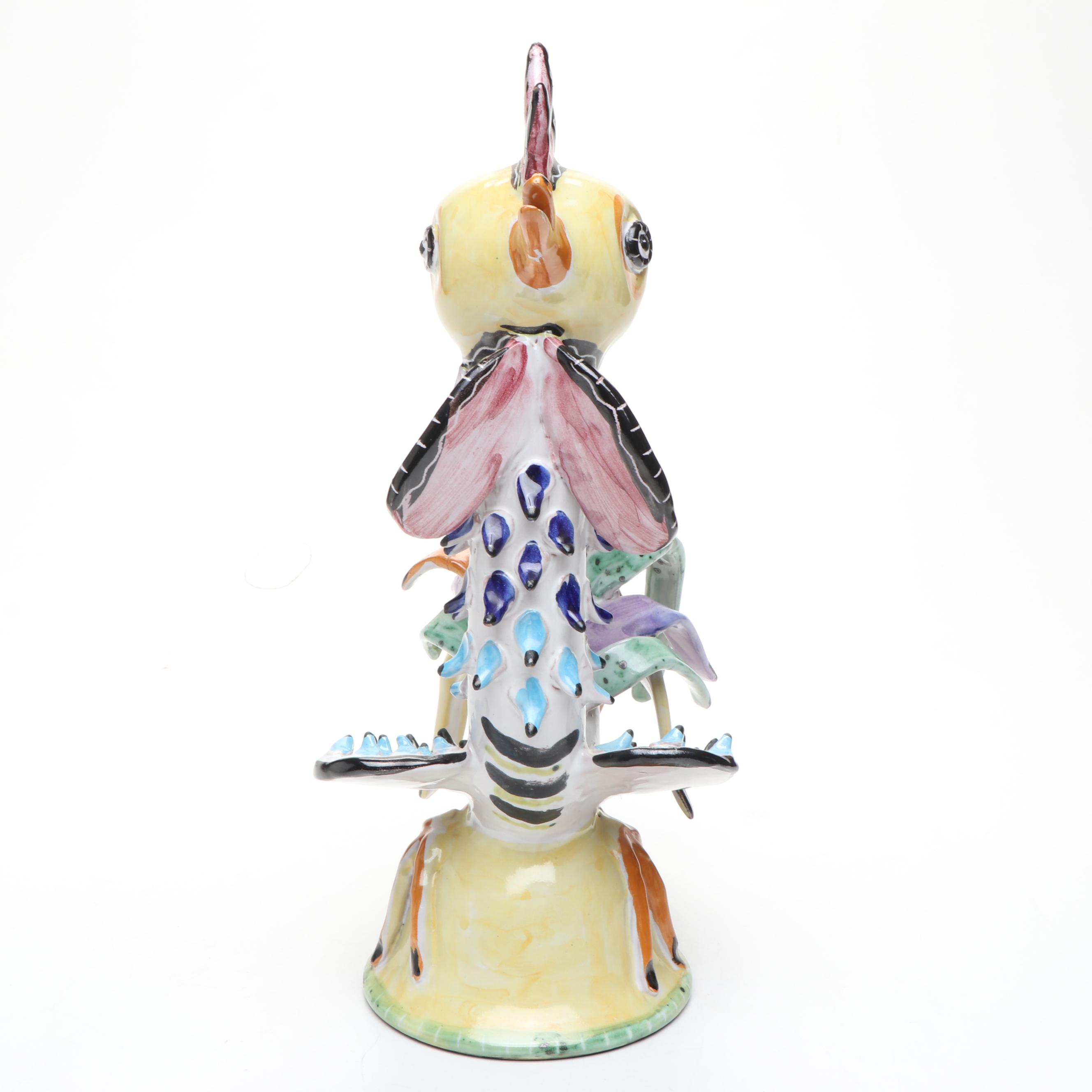 Vincenzo Pinto Vietri Italian Ceramic Rooster Table Lamp Body