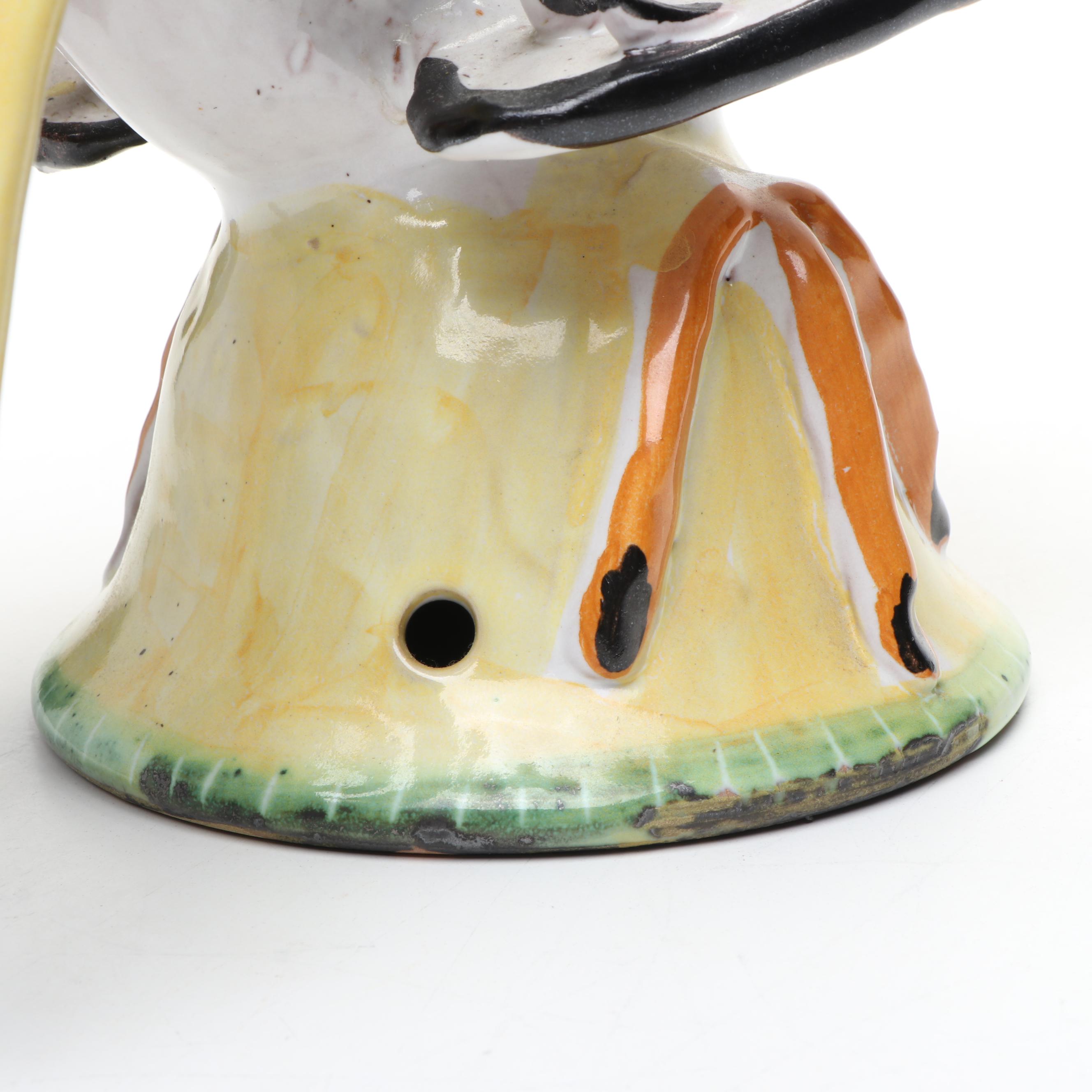 Vincenzo Pinto Vietri Italian Ceramic Rooster Table Lamp Body