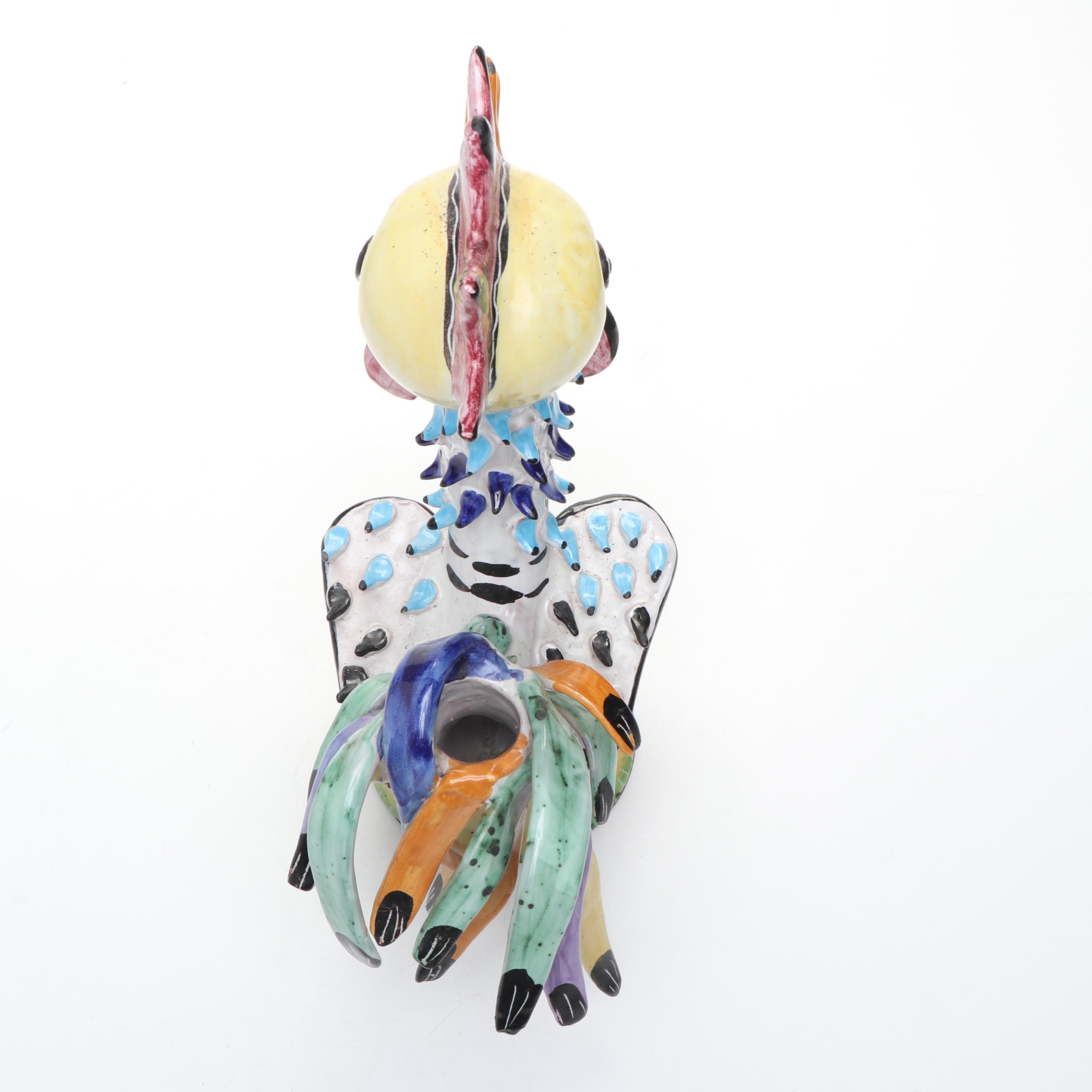 Vincenzo Pinto Vietri Italian Ceramic Rooster Table Lamp Body