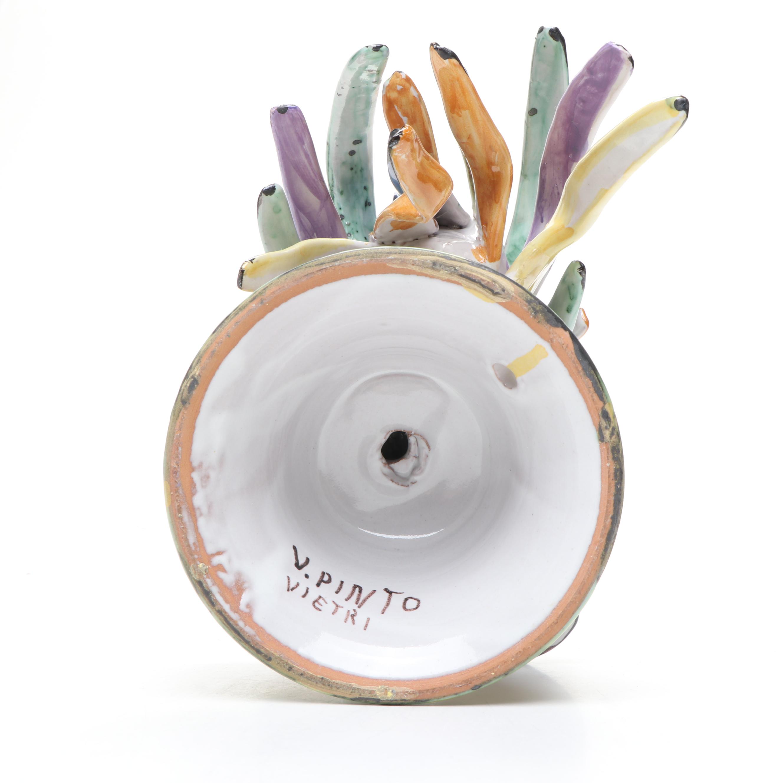 Vincenzo Pinto Vietri Italian Ceramic Rooster Table Lamp Body