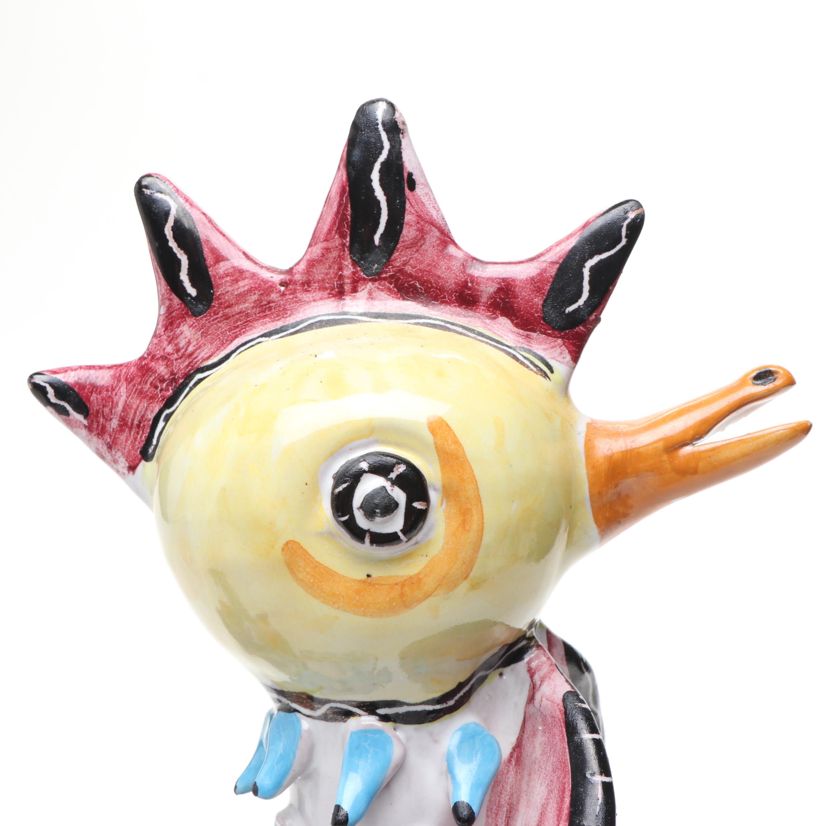 Vincenzo Pinto Vietri Italian Ceramic Rooster Table Lamp Body