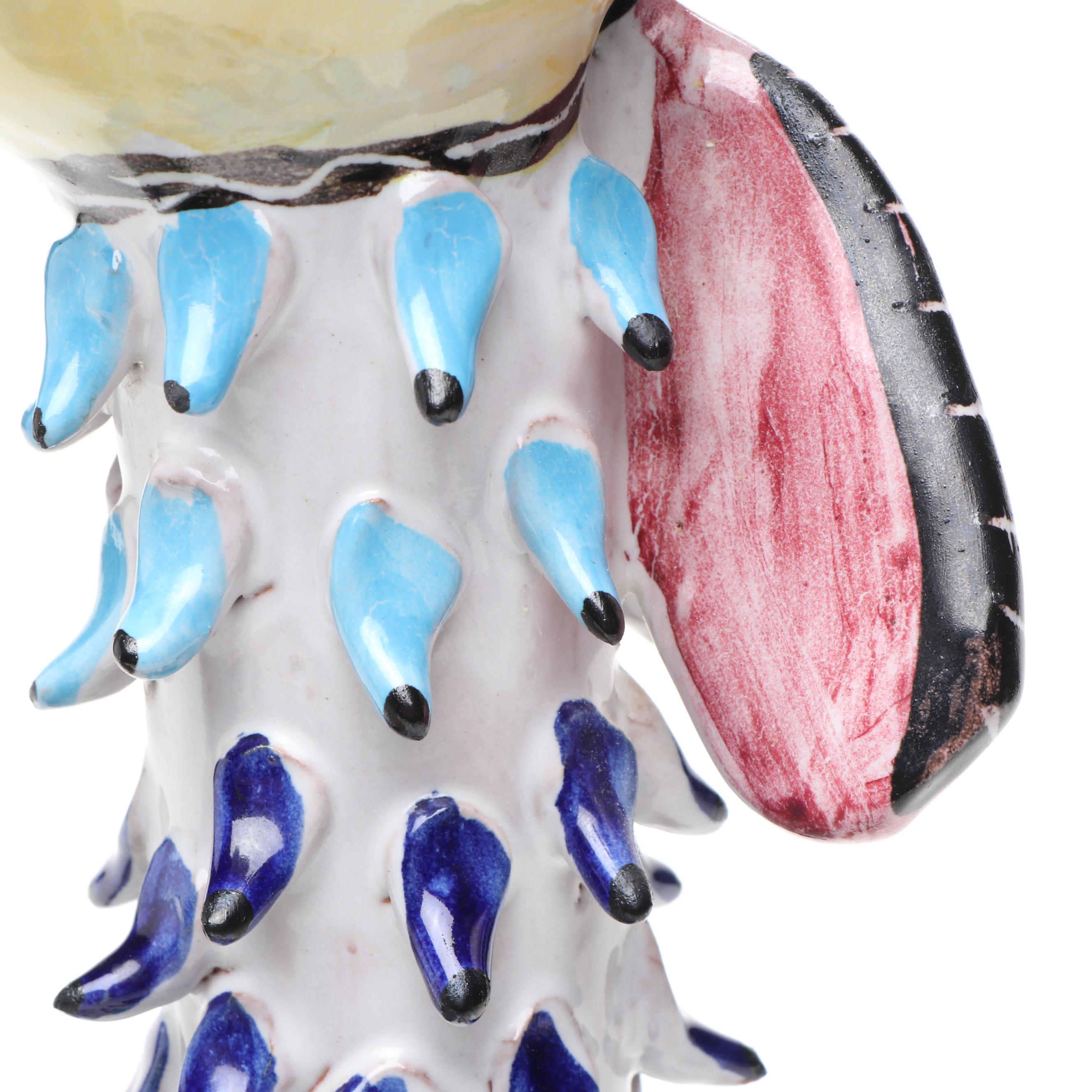 Vincenzo Pinto Vietri Italian Ceramic Rooster Table Lamp Body