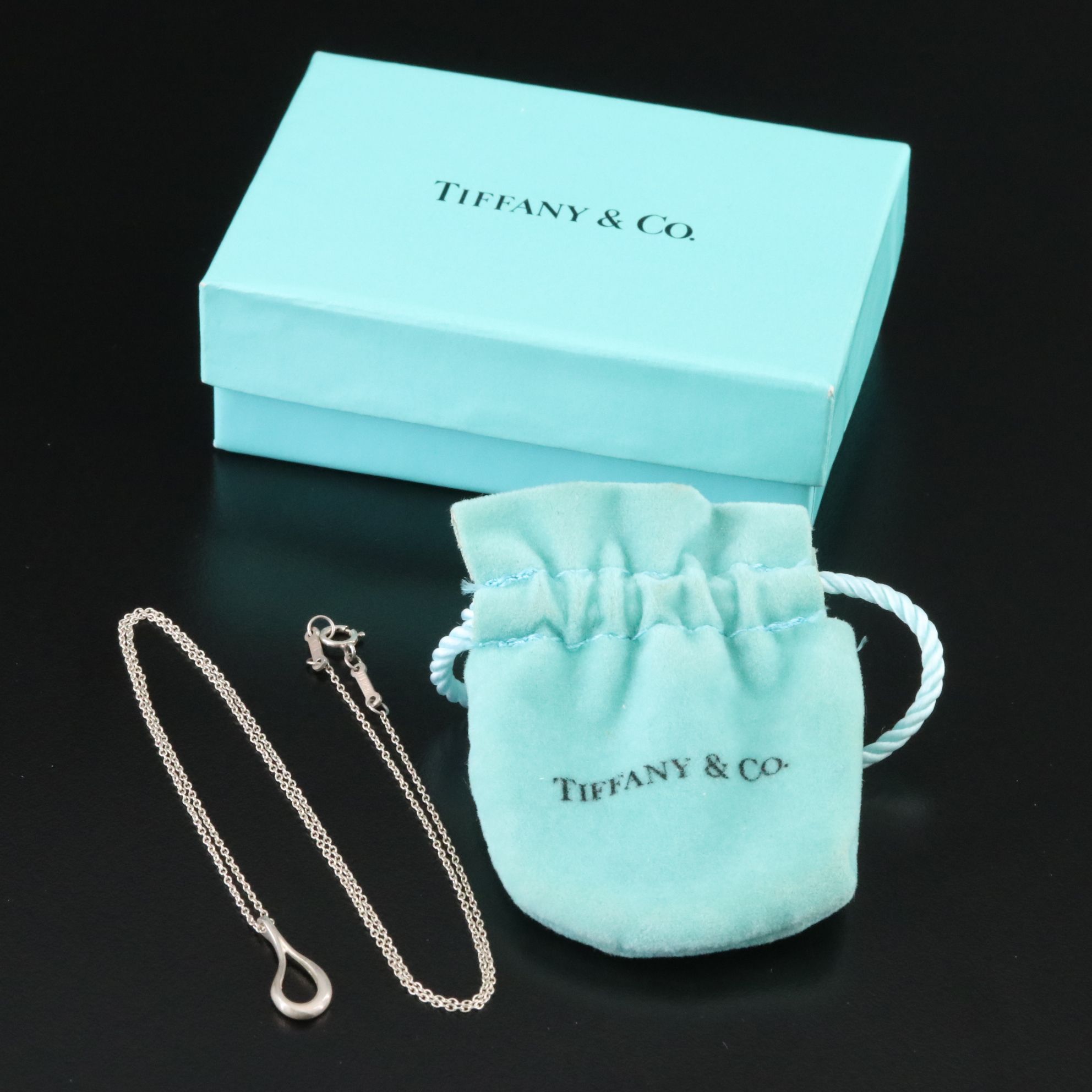 Elsa Peretti for Tiffany & Co. Sterling Open Teardrop Necklace