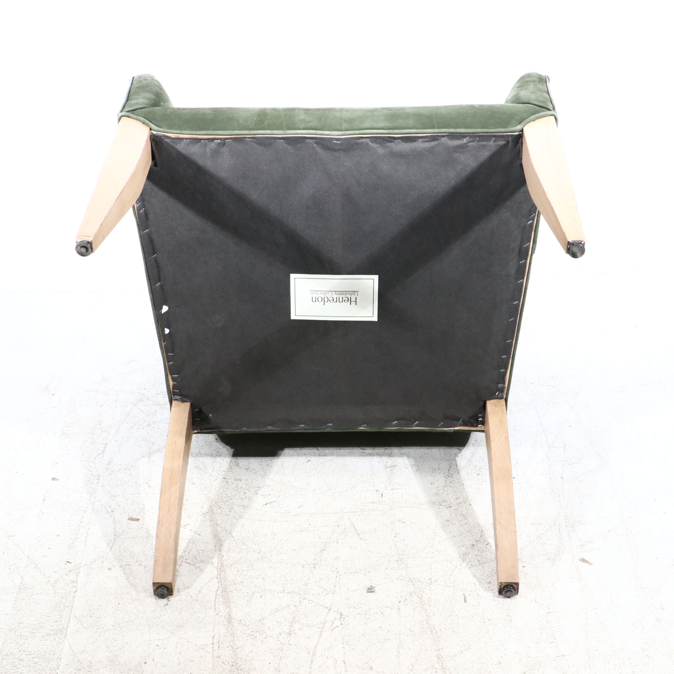 Henredon Green Leather Side Chair